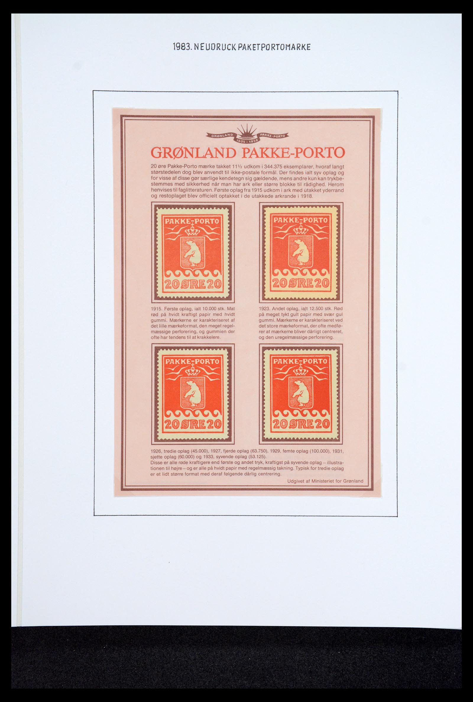 36748 015 - Postzegelverzameling 36748 Groenland pakke-porto 1905-1930.