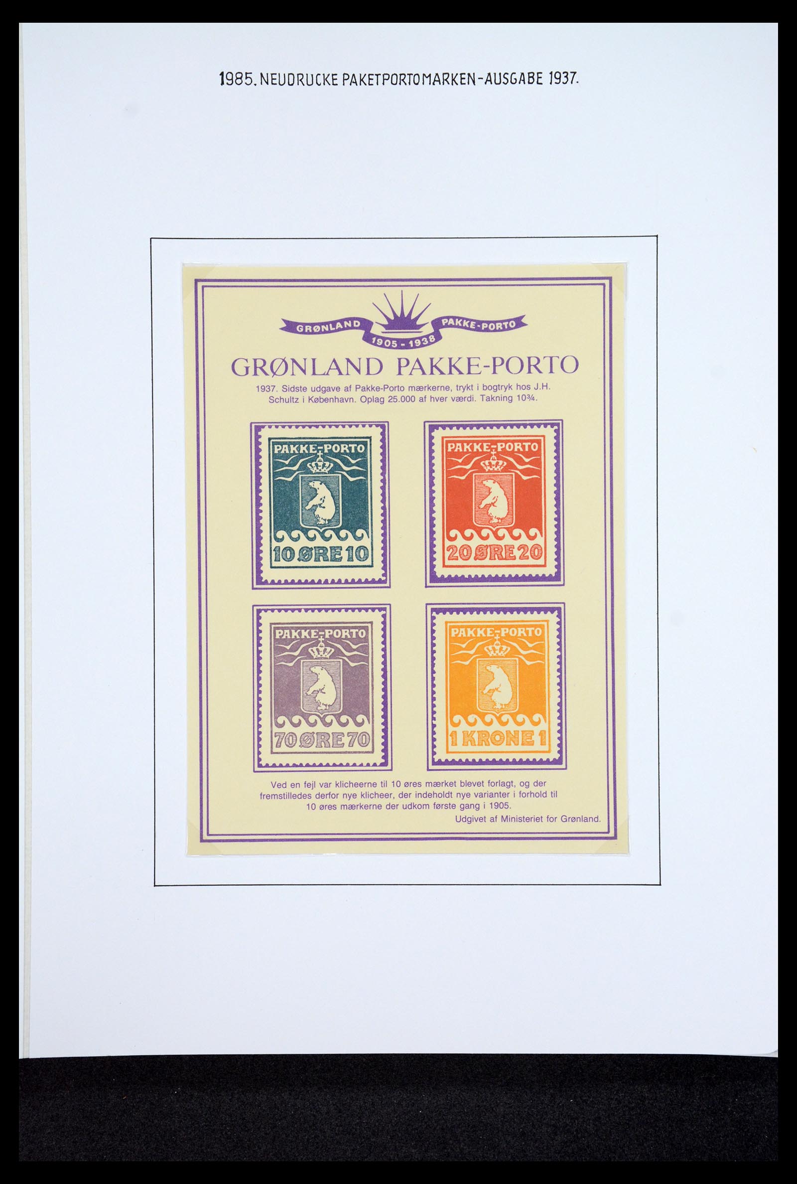 36748 017 - Postzegelverzameling 36748 Groenland pakke-porto 1905-1930.