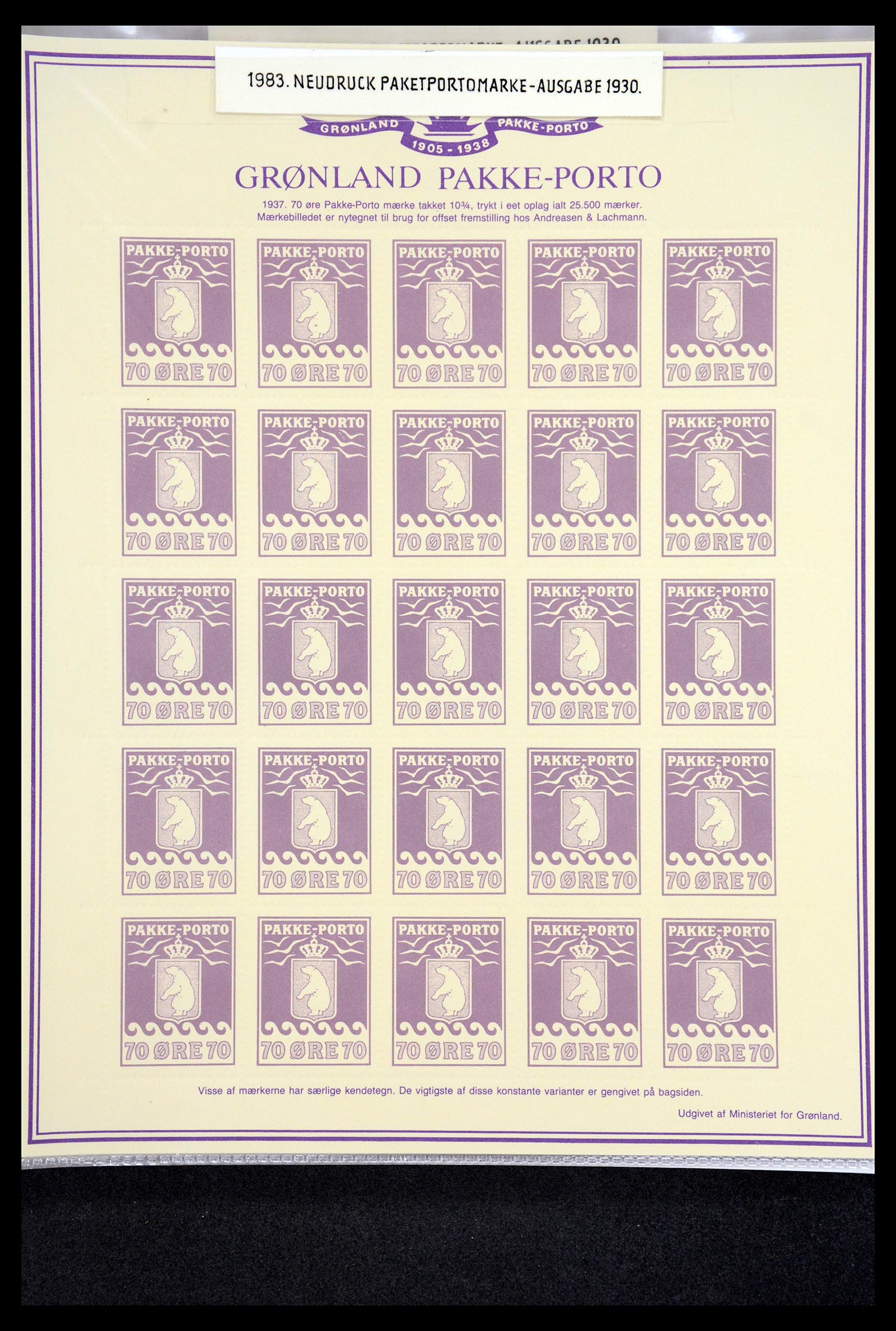 36748 018 - Postzegelverzameling 36748 Groenland pakke-porto 1905-1930.