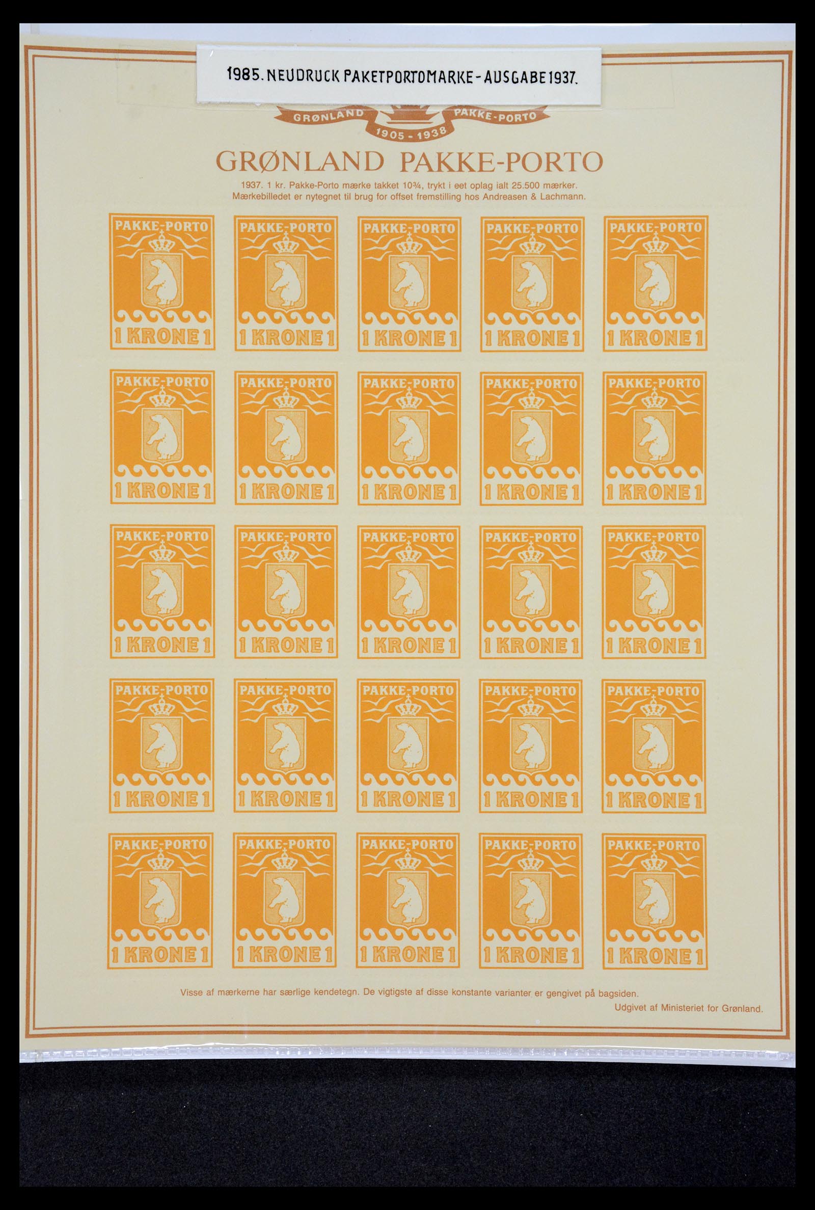 36748 023 - Postzegelverzameling 36748 Groenland pakke-porto 1905-1930.