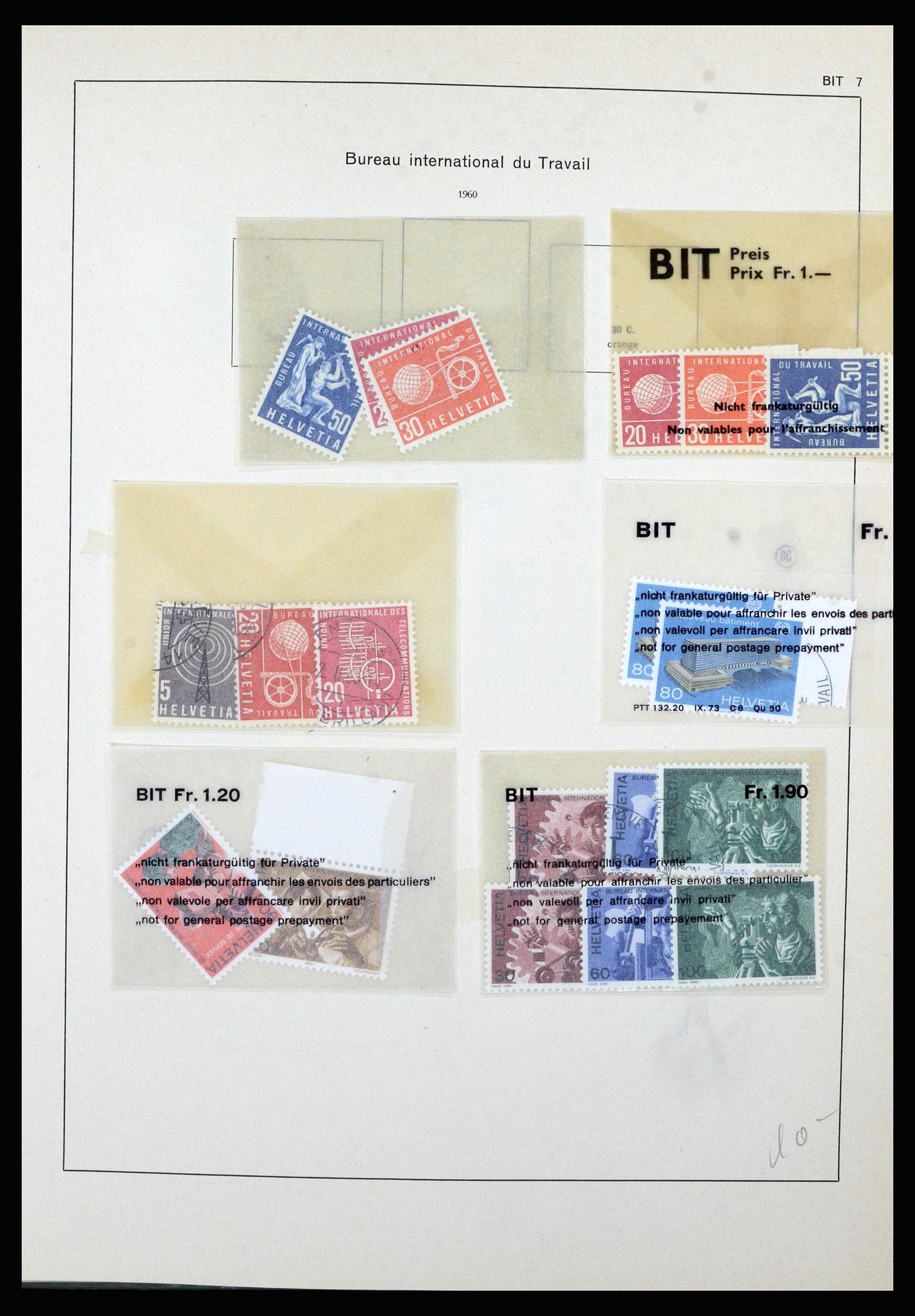 36754 007 - Postzegelverzameling 36754 Zwitserland dienst 1938-1975.