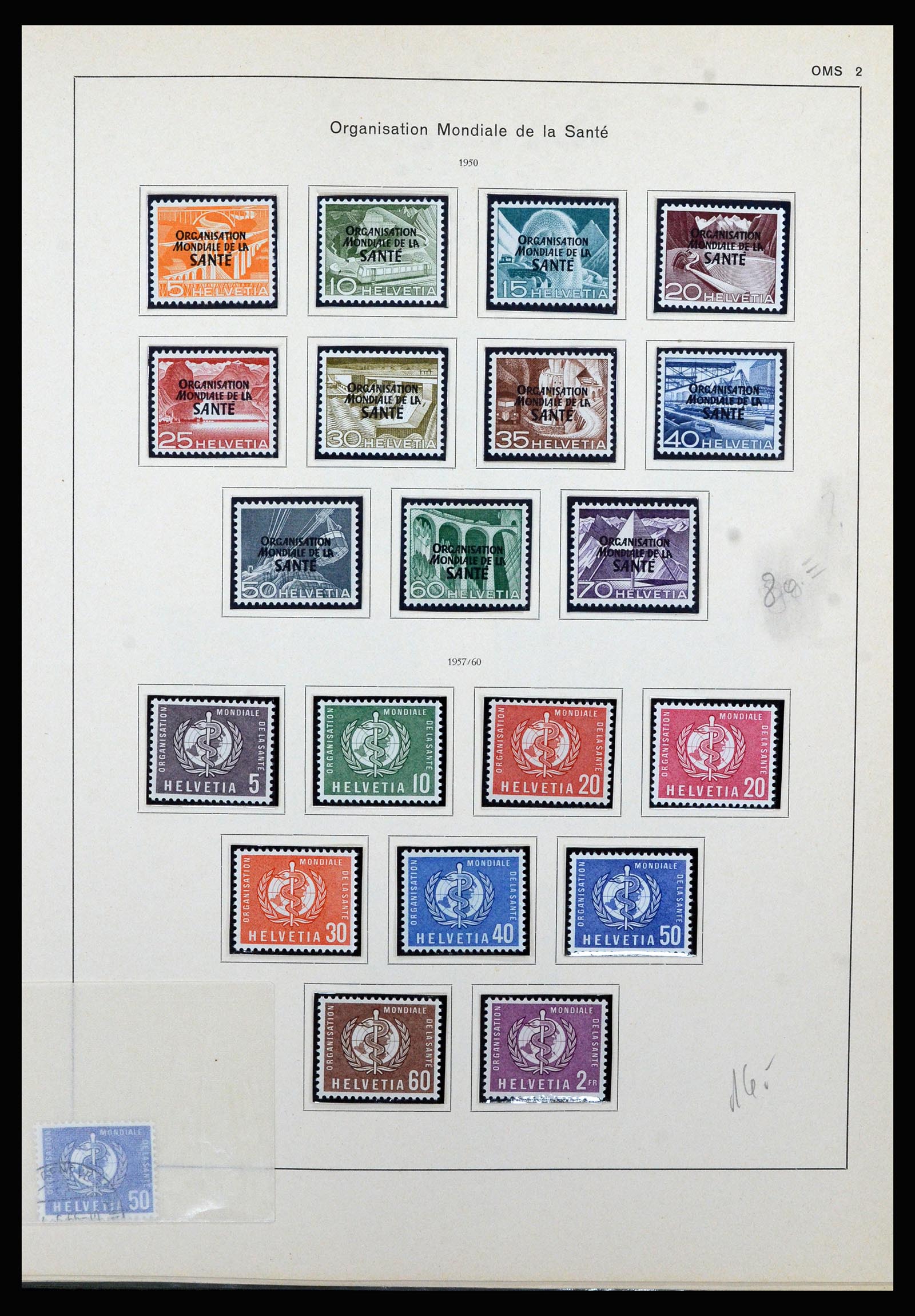 36754 010 - Postzegelverzameling 36754 Zwitserland dienst 1938-1975.