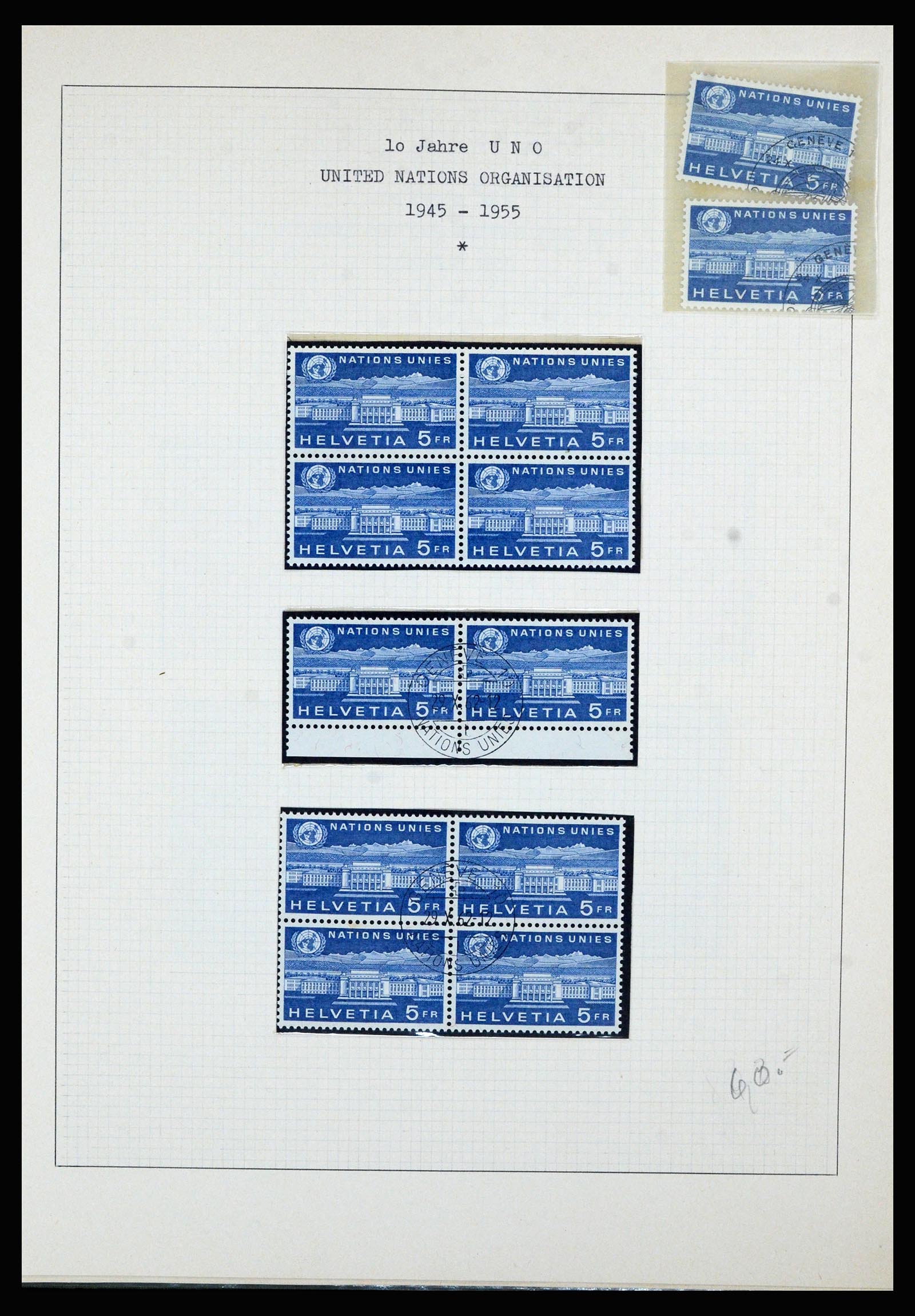 36754 015 - Postzegelverzameling 36754 Zwitserland dienst 1938-1975.