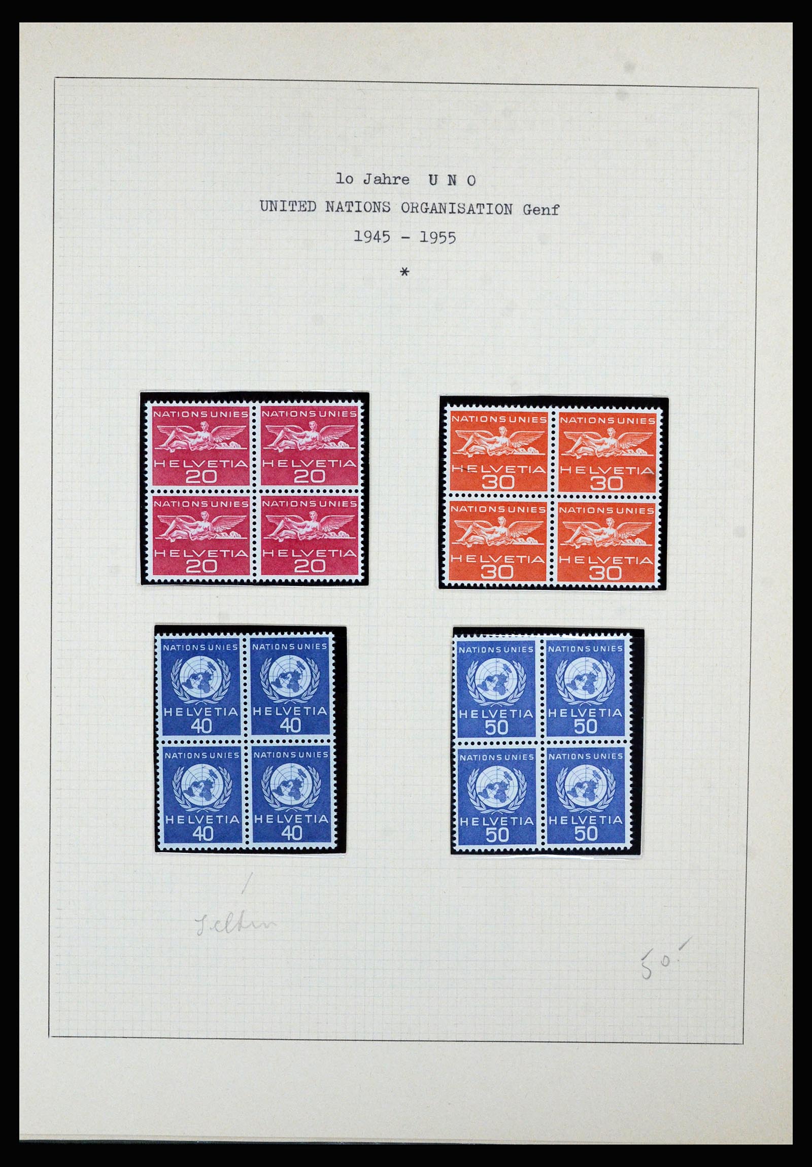 36754 016 - Postzegelverzameling 36754 Zwitserland dienst 1938-1975.