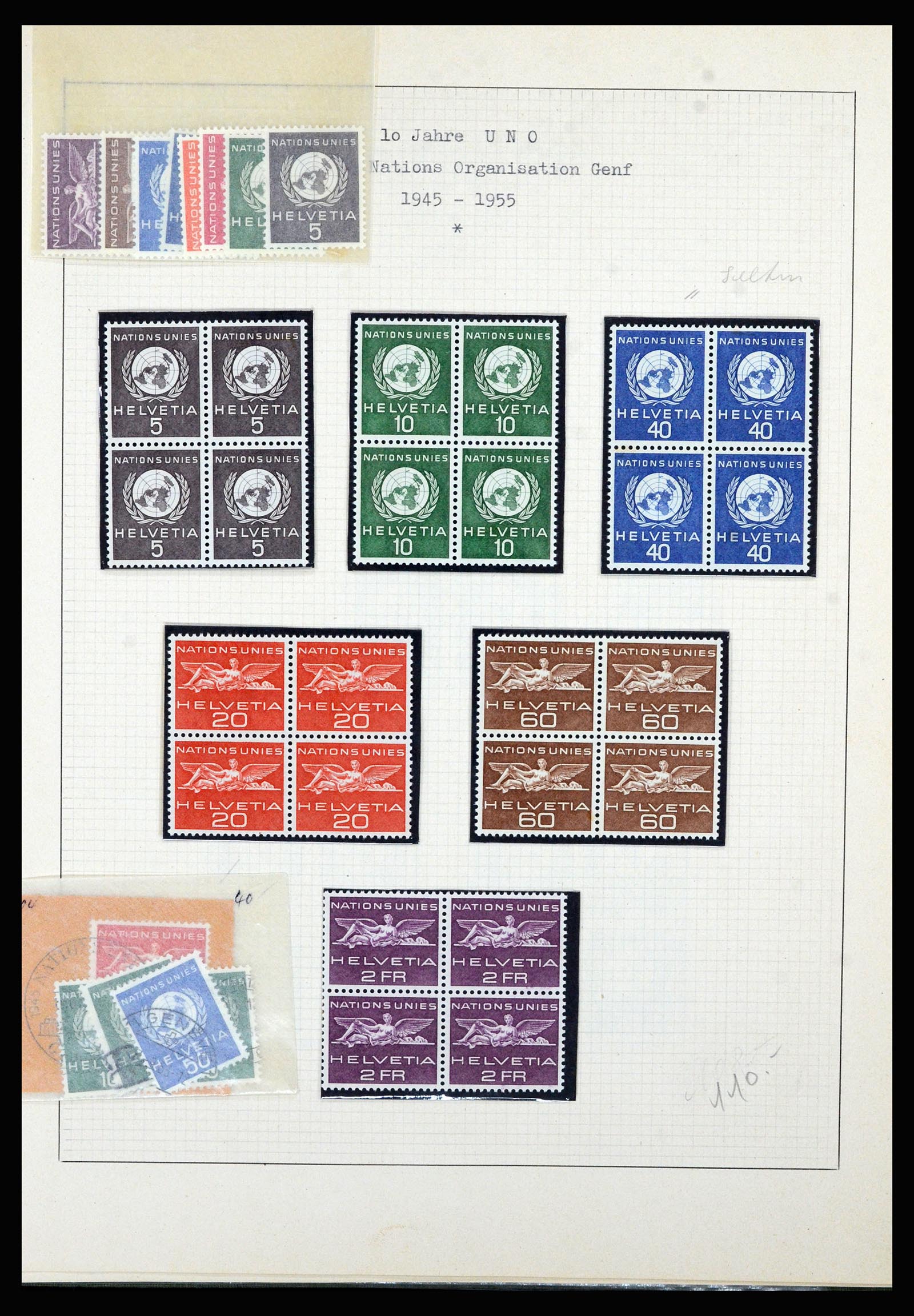 36754 017 - Postzegelverzameling 36754 Zwitserland dienst 1938-1975.