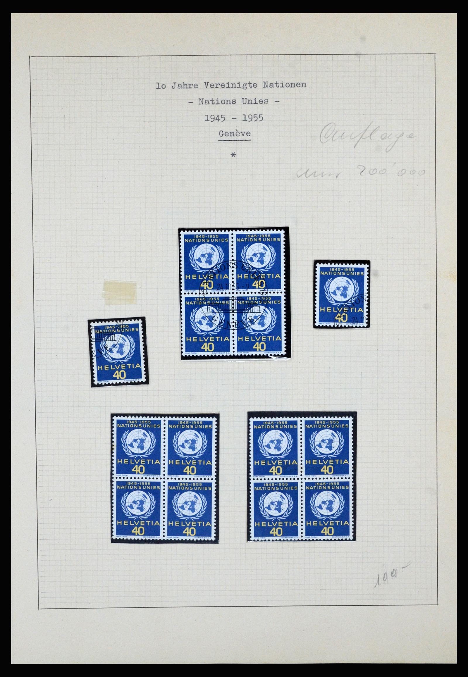 36754 018 - Postzegelverzameling 36754 Zwitserland dienst 1938-1975.