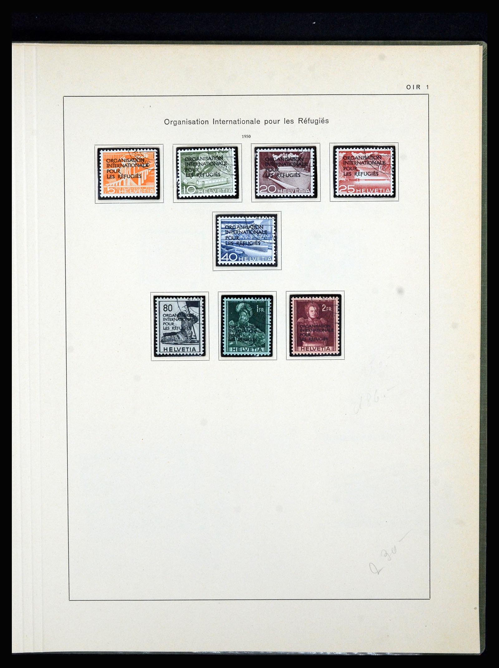 36754 024 - Postzegelverzameling 36754 Zwitserland dienst 1938-1975.