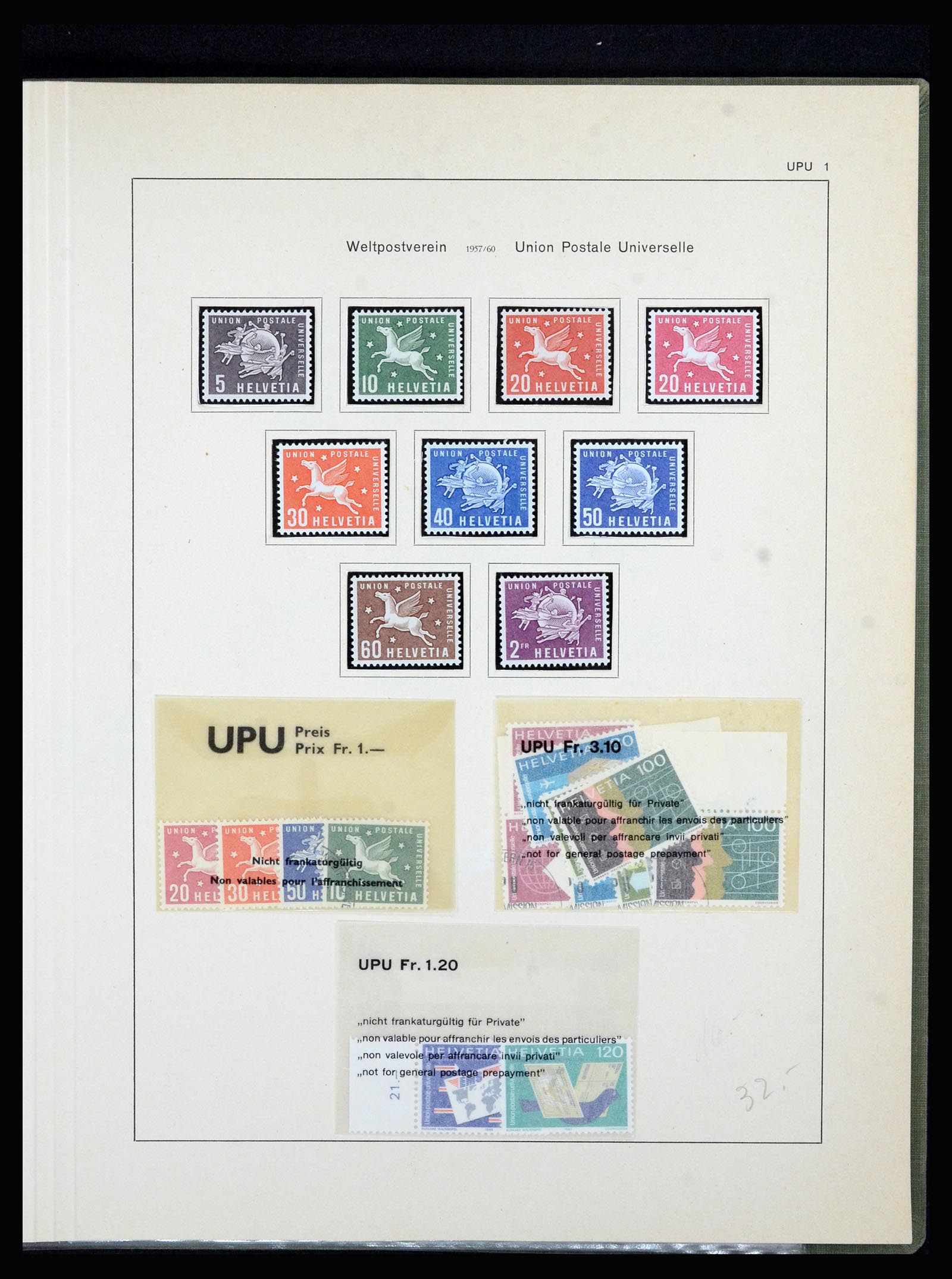 36754 026 - Postzegelverzameling 36754 Zwitserland dienst 1938-1975.