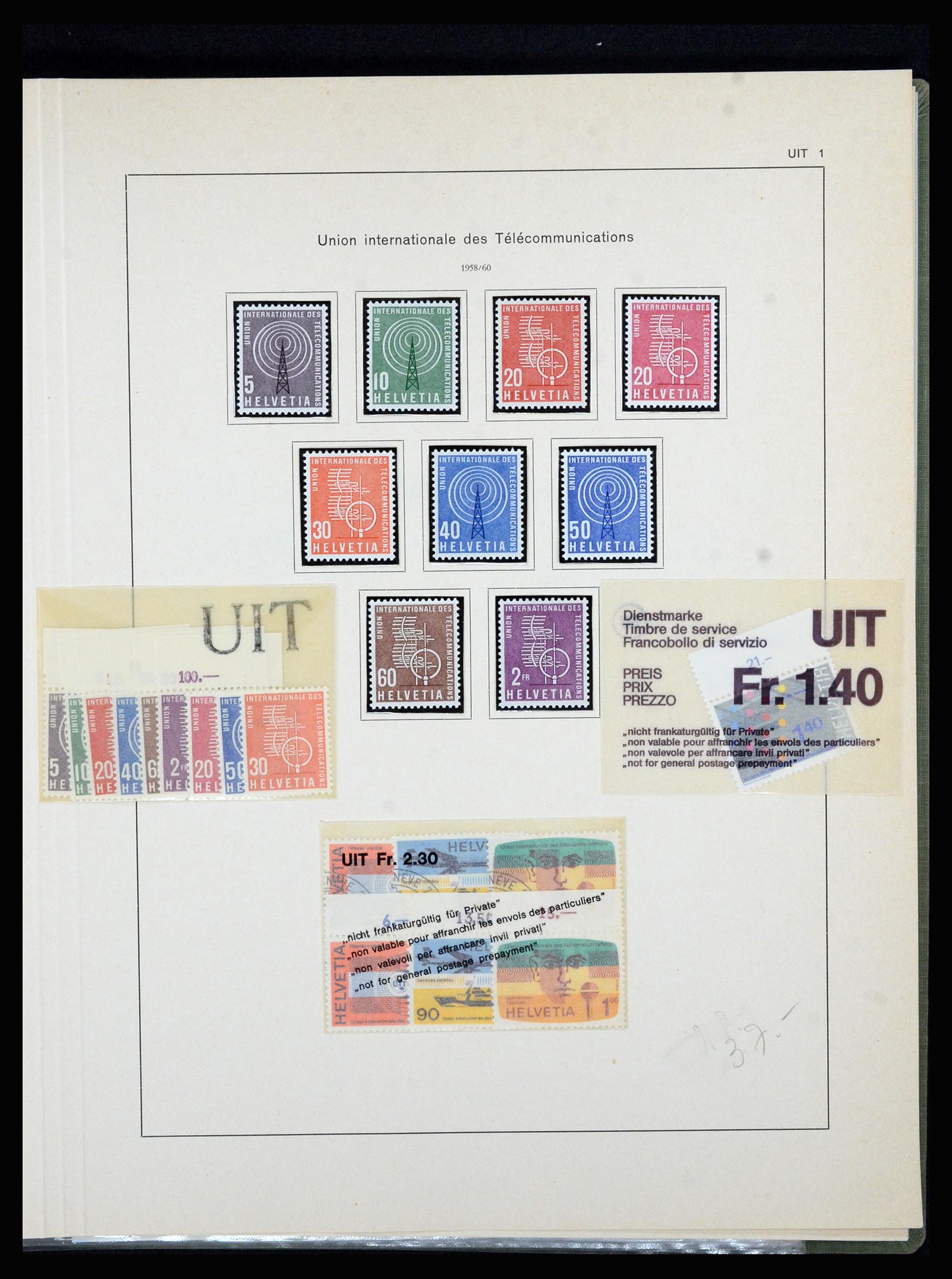 36754 027 - Postzegelverzameling 36754 Zwitserland dienst 1938-1975.