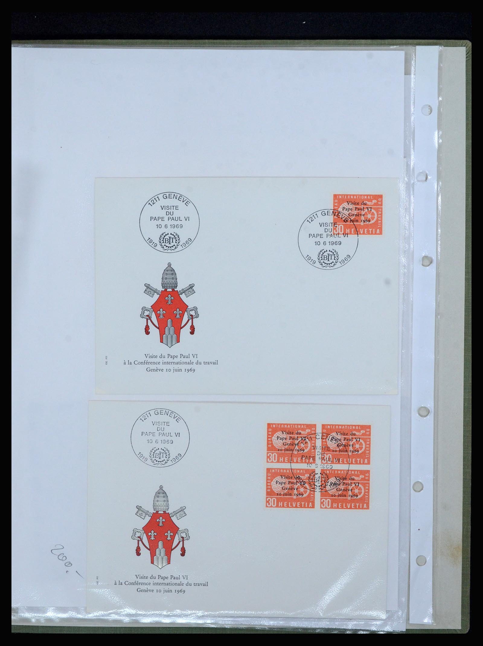 36754 034 - Postzegelverzameling 36754 Zwitserland dienst 1938-1975.