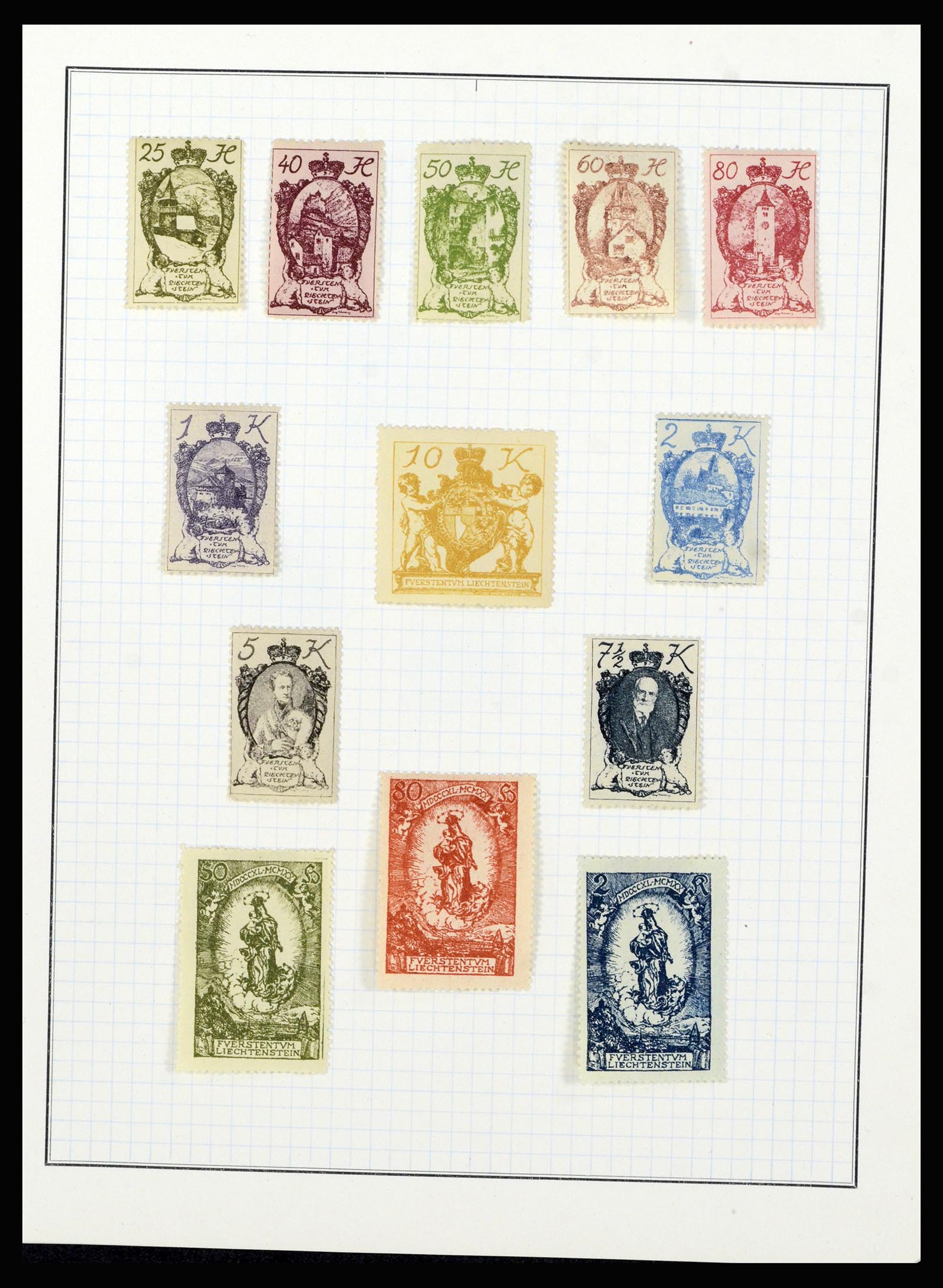 36766 006 - Stamp collection 36766 Liechtenstein 1912-1955.