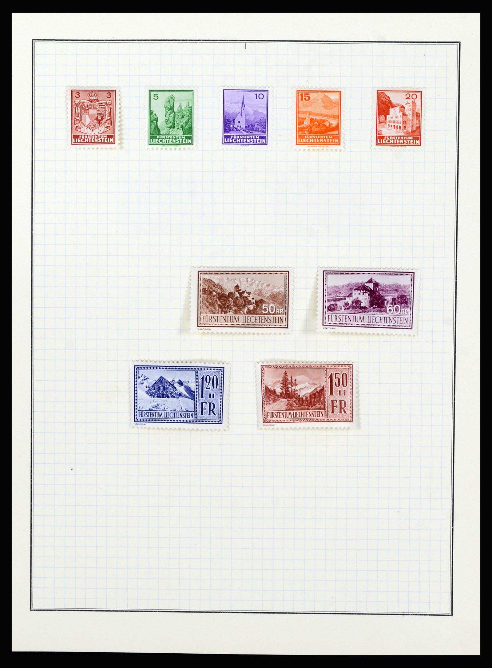 36766 011 - Stamp collection 36766 Liechtenstein 1912-1955.