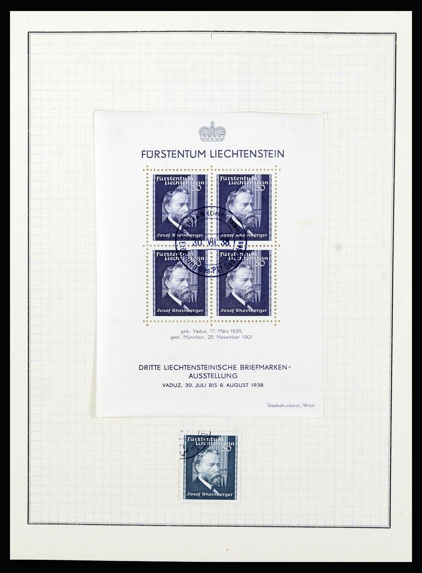 36766 015 - Stamp collection 36766 Liechtenstein 1912-1955.