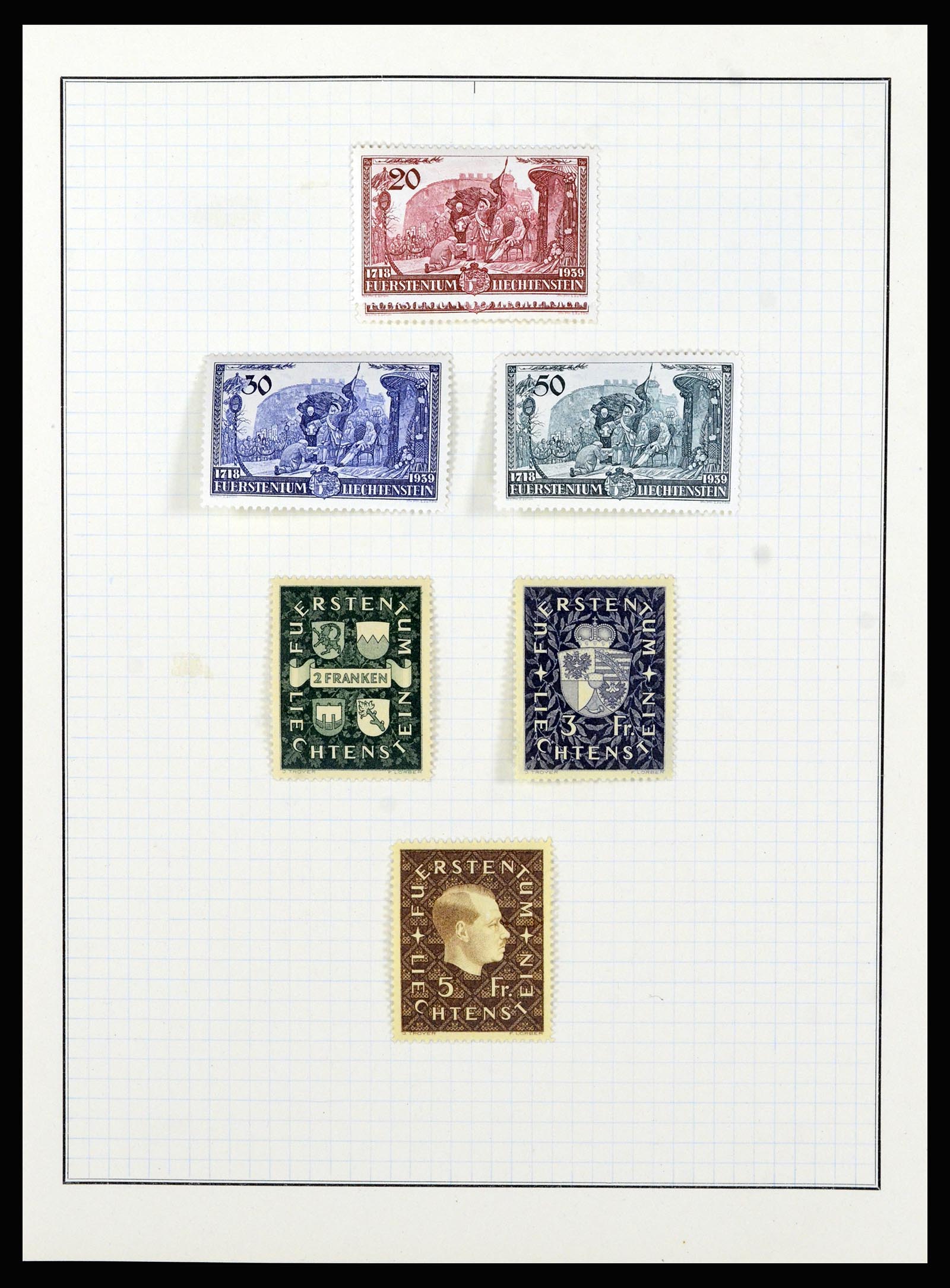 36766 016 - Postzegelverzameling 36766 Liechtenstein 1912-1955.