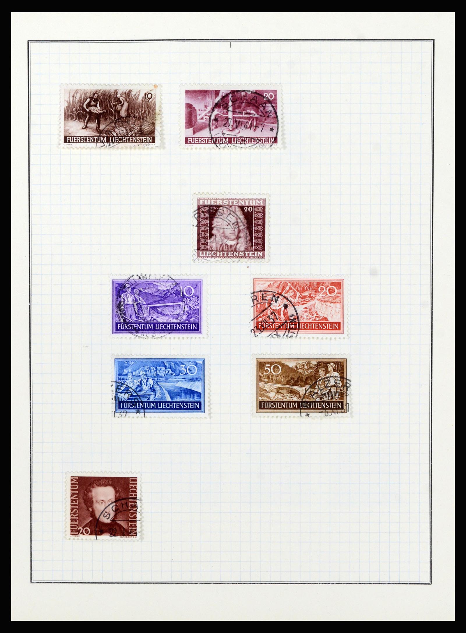 36766 018 - Postzegelverzameling 36766 Liechtenstein 1912-1955.