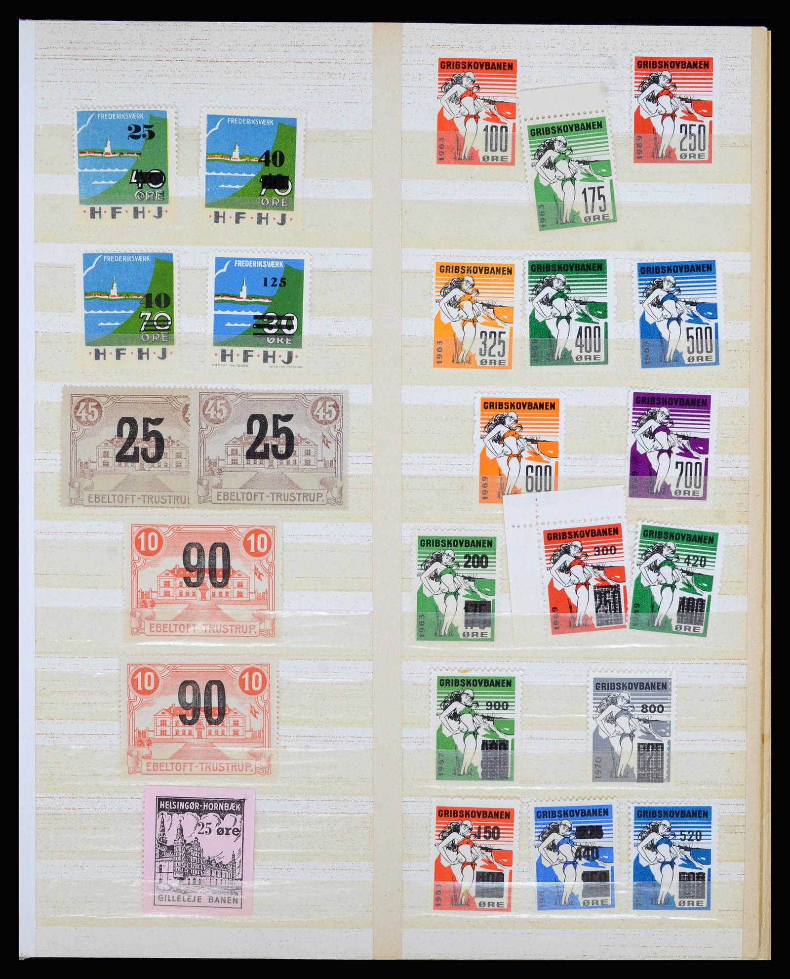 36767 003 - Postzegelverzameling 36767 Denemarken spoorwegzegels.