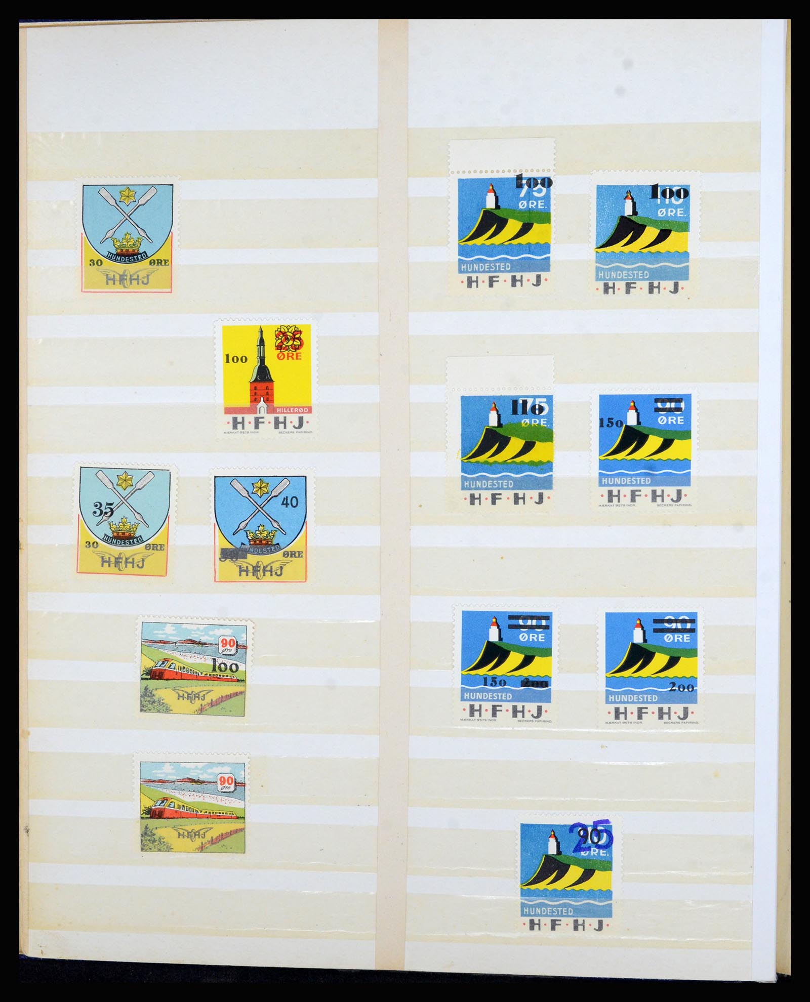 36767 004 - Postzegelverzameling 36767 Denemarken spoorwegzegels.