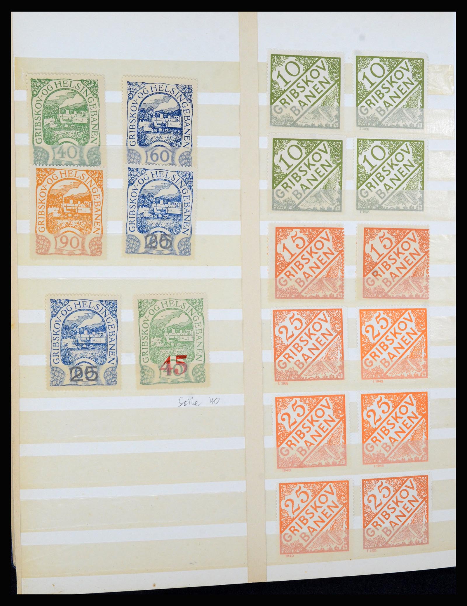 36767 006 - Postzegelverzameling 36767 Denemarken spoorwegzegels.