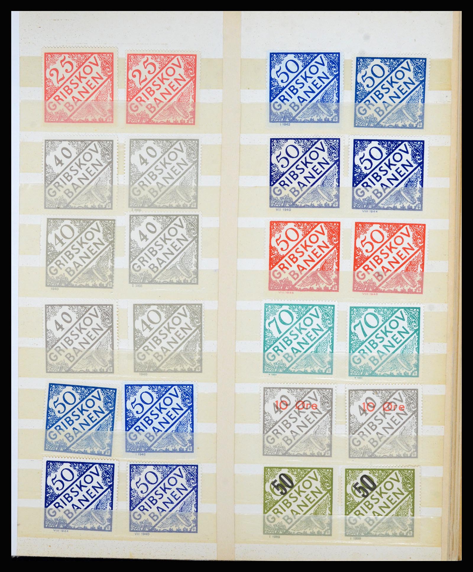 36767 007 - Postzegelverzameling 36767 Denemarken spoorwegzegels.