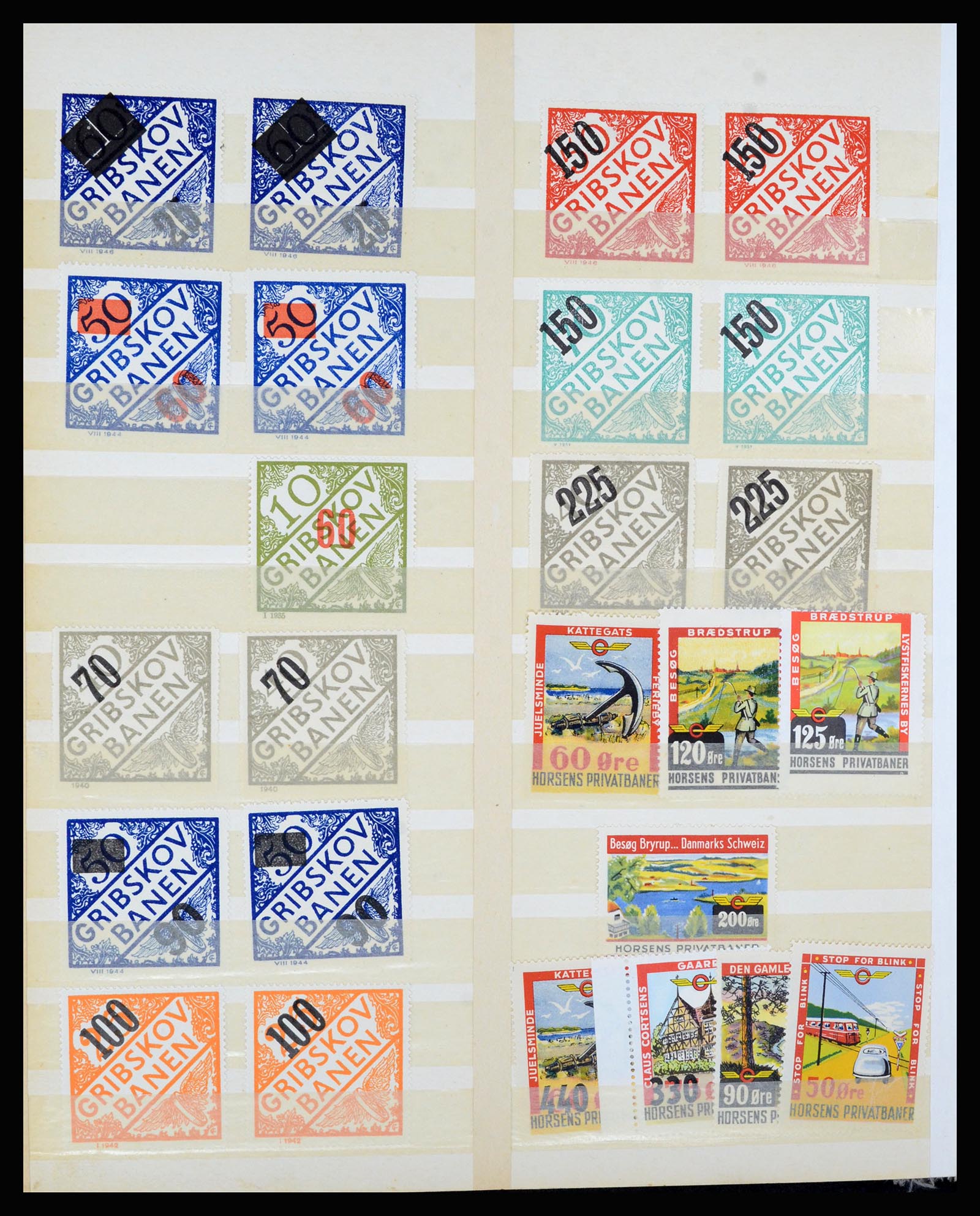 36767 008 - Postzegelverzameling 36767 Denemarken spoorwegzegels.
