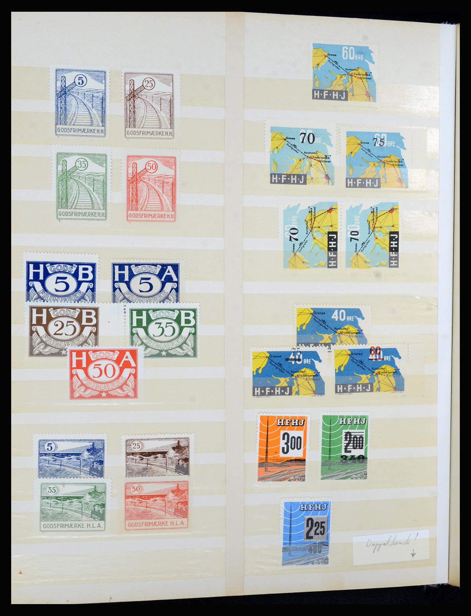 36767 010 - Postzegelverzameling 36767 Denemarken spoorwegzegels.