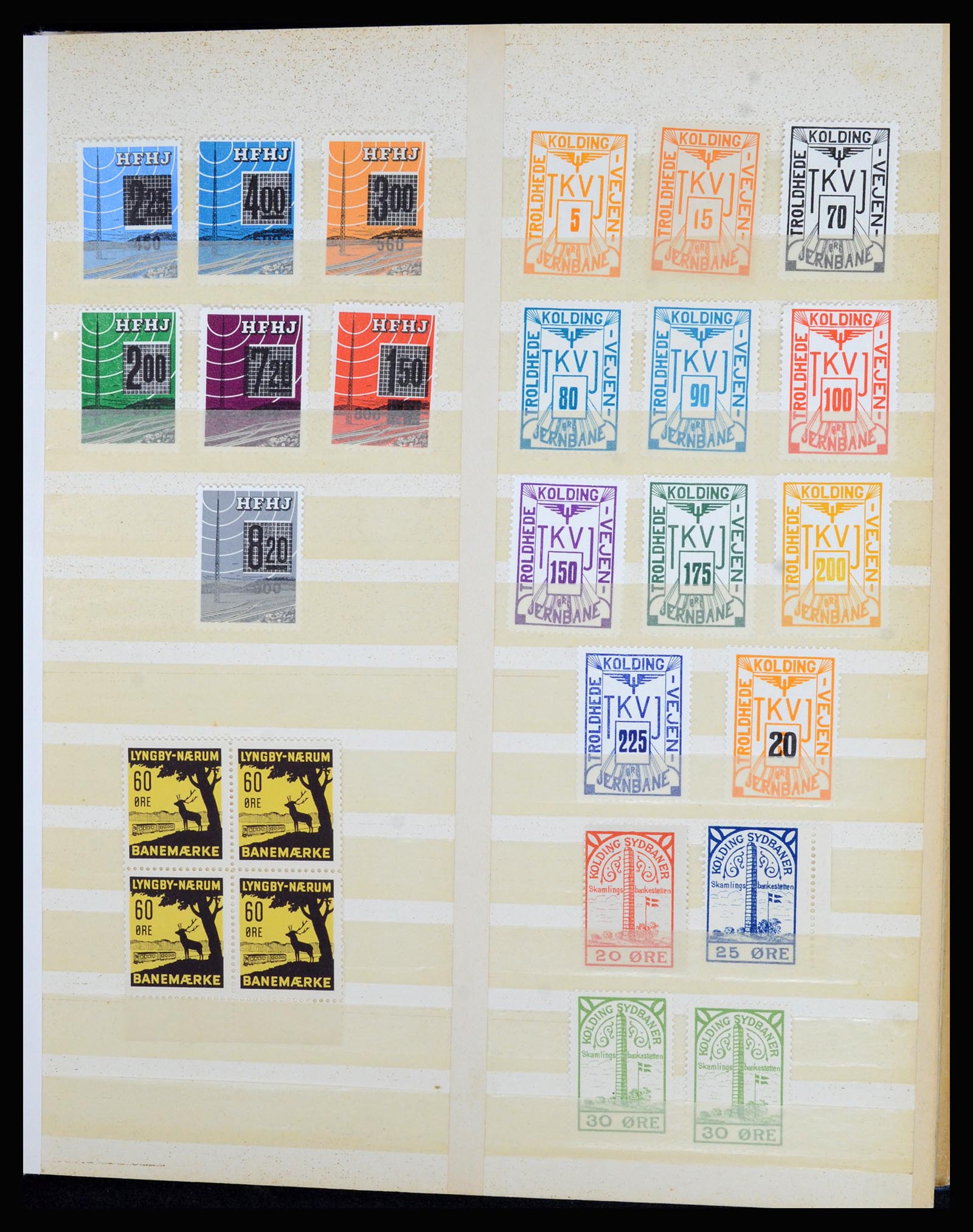 36767 011 - Postzegelverzameling 36767 Denemarken spoorwegzegels.