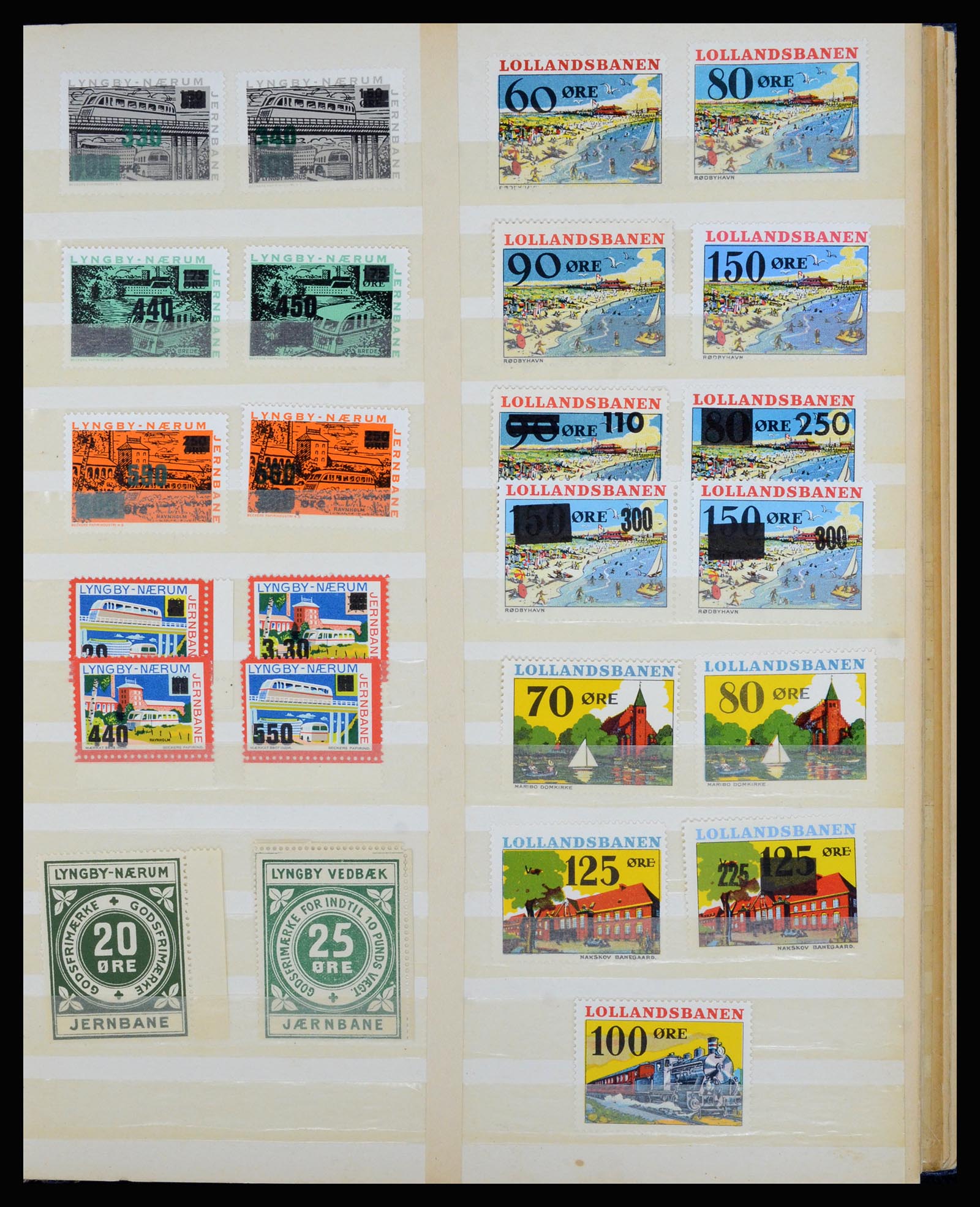 36767 013 - Postzegelverzameling 36767 Denemarken spoorwegzegels.