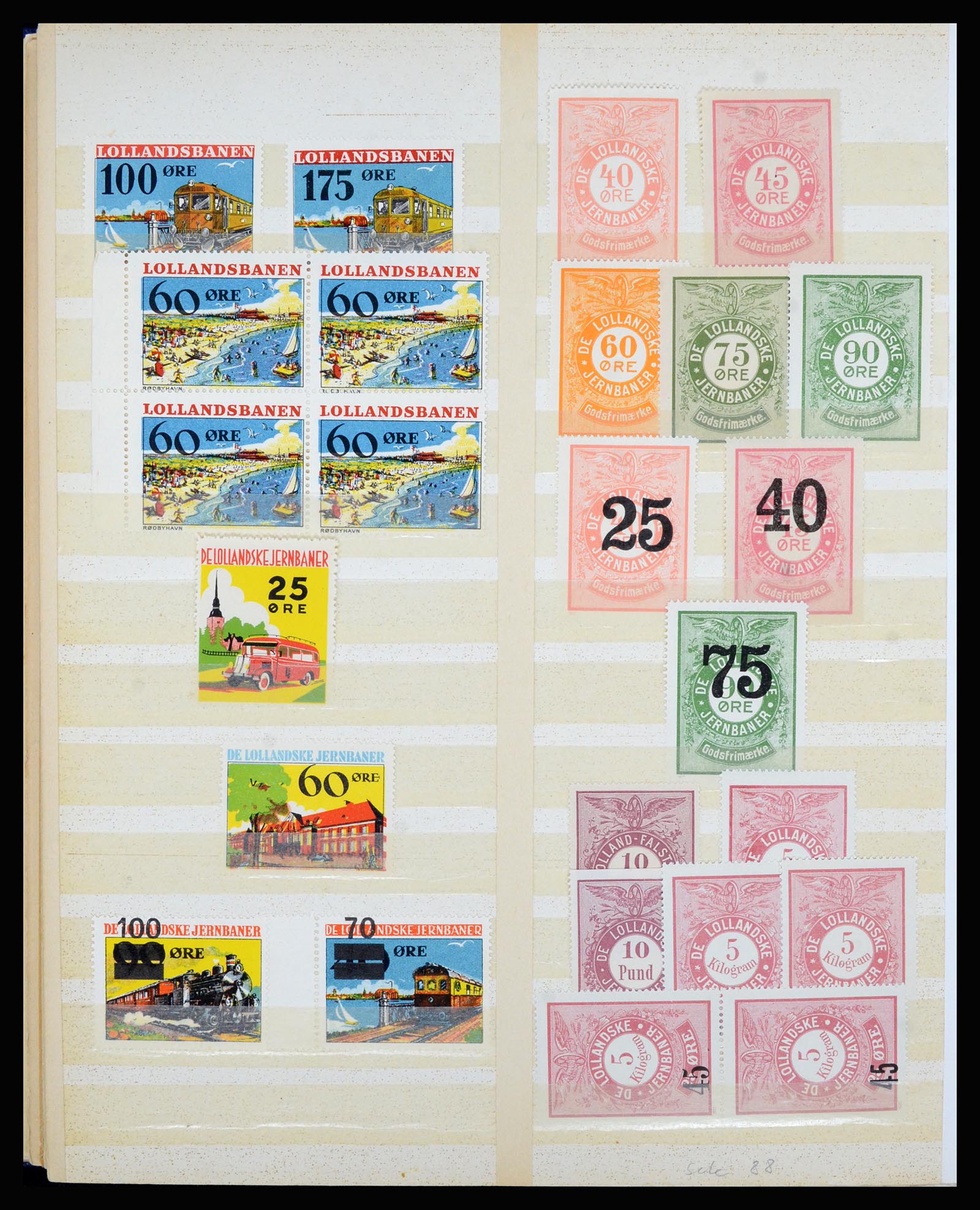 36767 014 - Postzegelverzameling 36767 Denemarken spoorwegzegels.