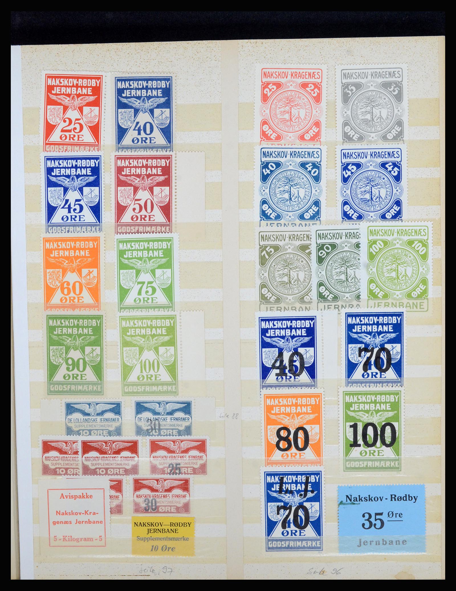 36767 015 - Postzegelverzameling 36767 Denemarken spoorwegzegels.