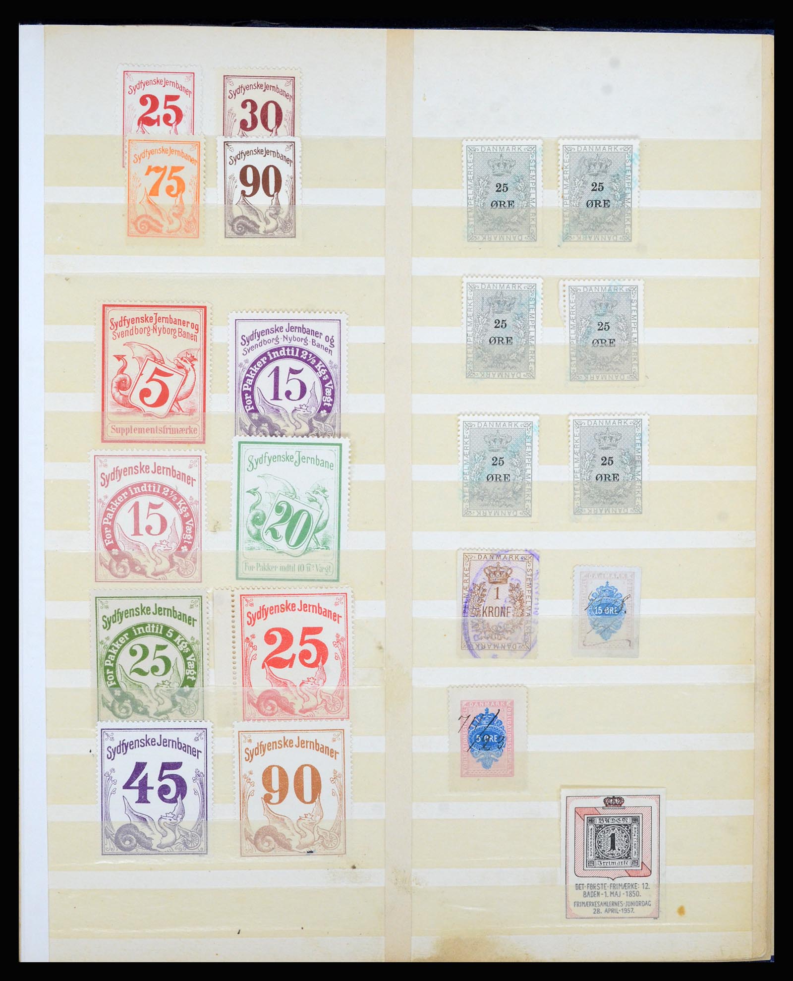 36767 019 - Postzegelverzameling 36767 Denemarken spoorwegzegels.