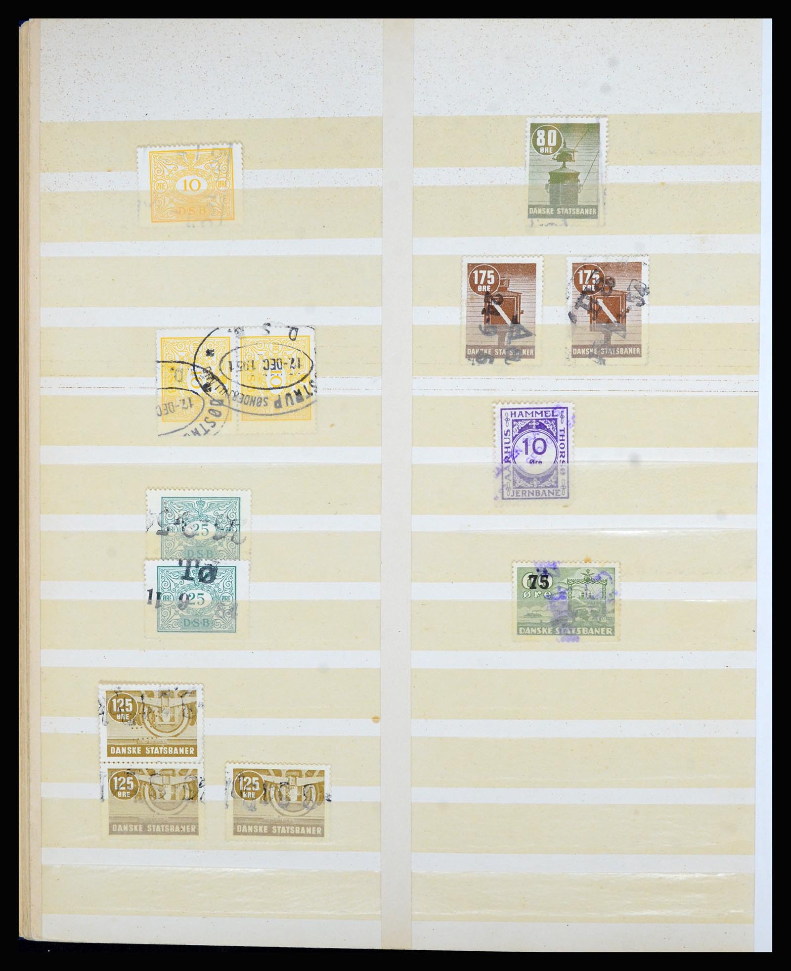 36767 020 - Postzegelverzameling 36767 Denemarken spoorwegzegels.