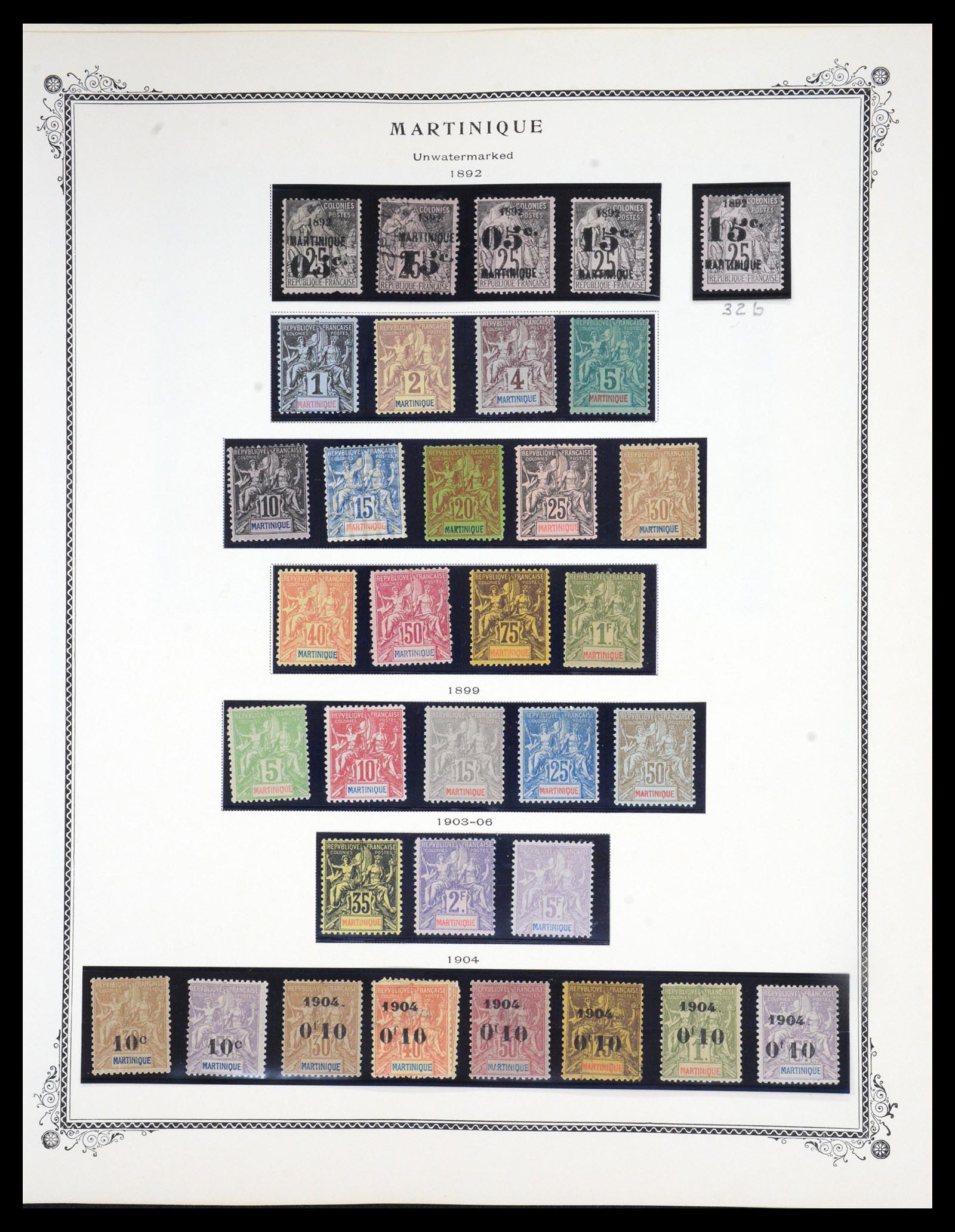 36772 005 - Postzegelverzameling 36772 Martinique 1886-1947.