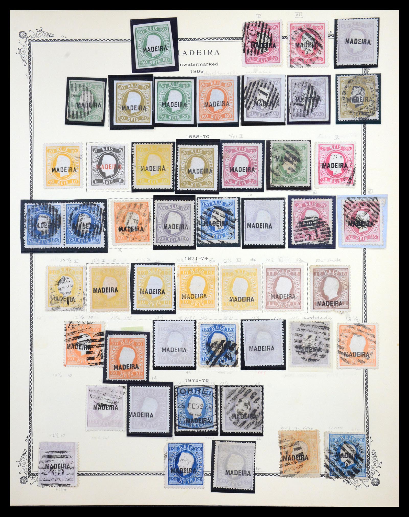 36773 001 - Postzegelverzameling 36773 Madeira 1868-1929.