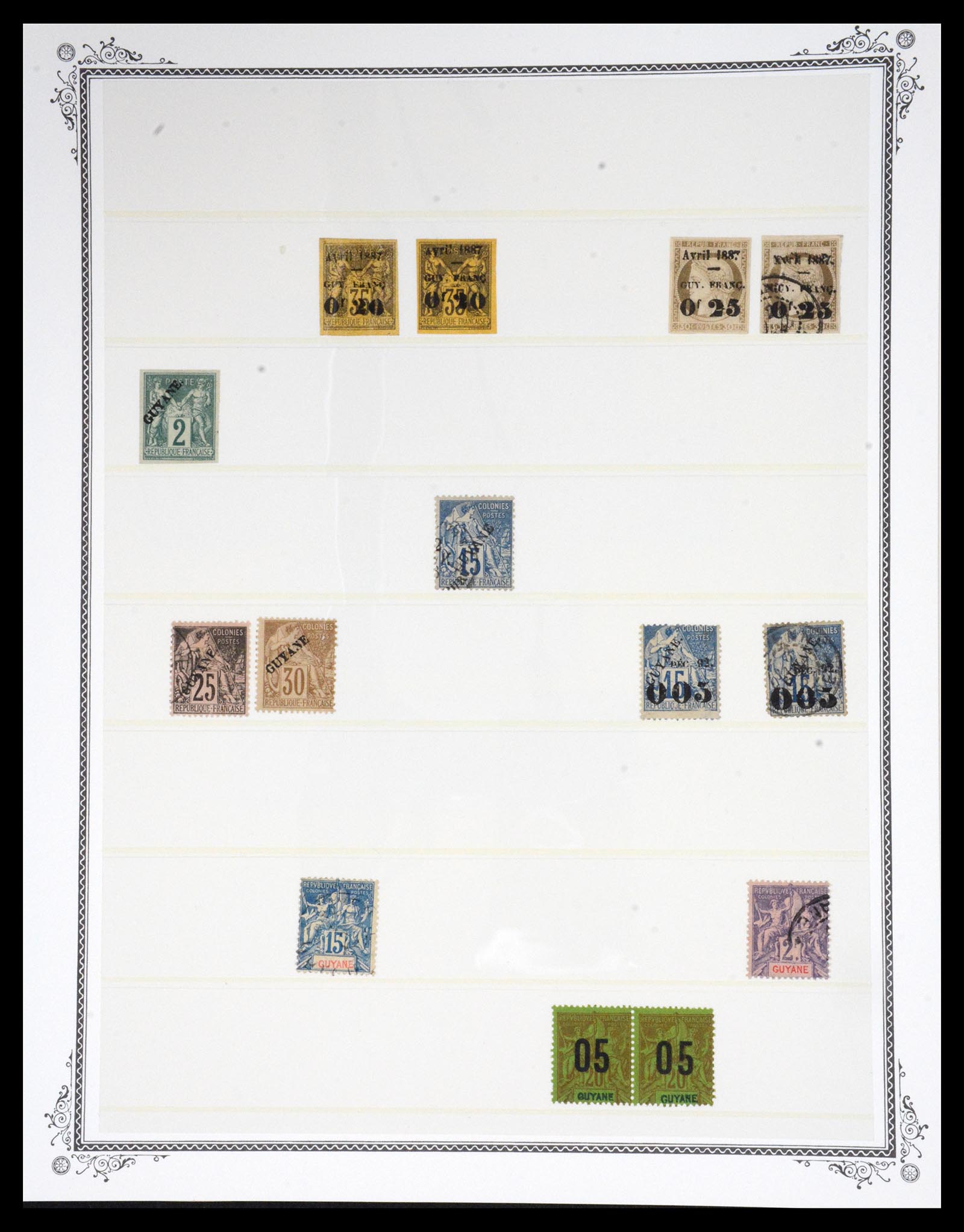 36774 003 - Postzegelverzameling 36774 Frans Guyana 1887-1947.