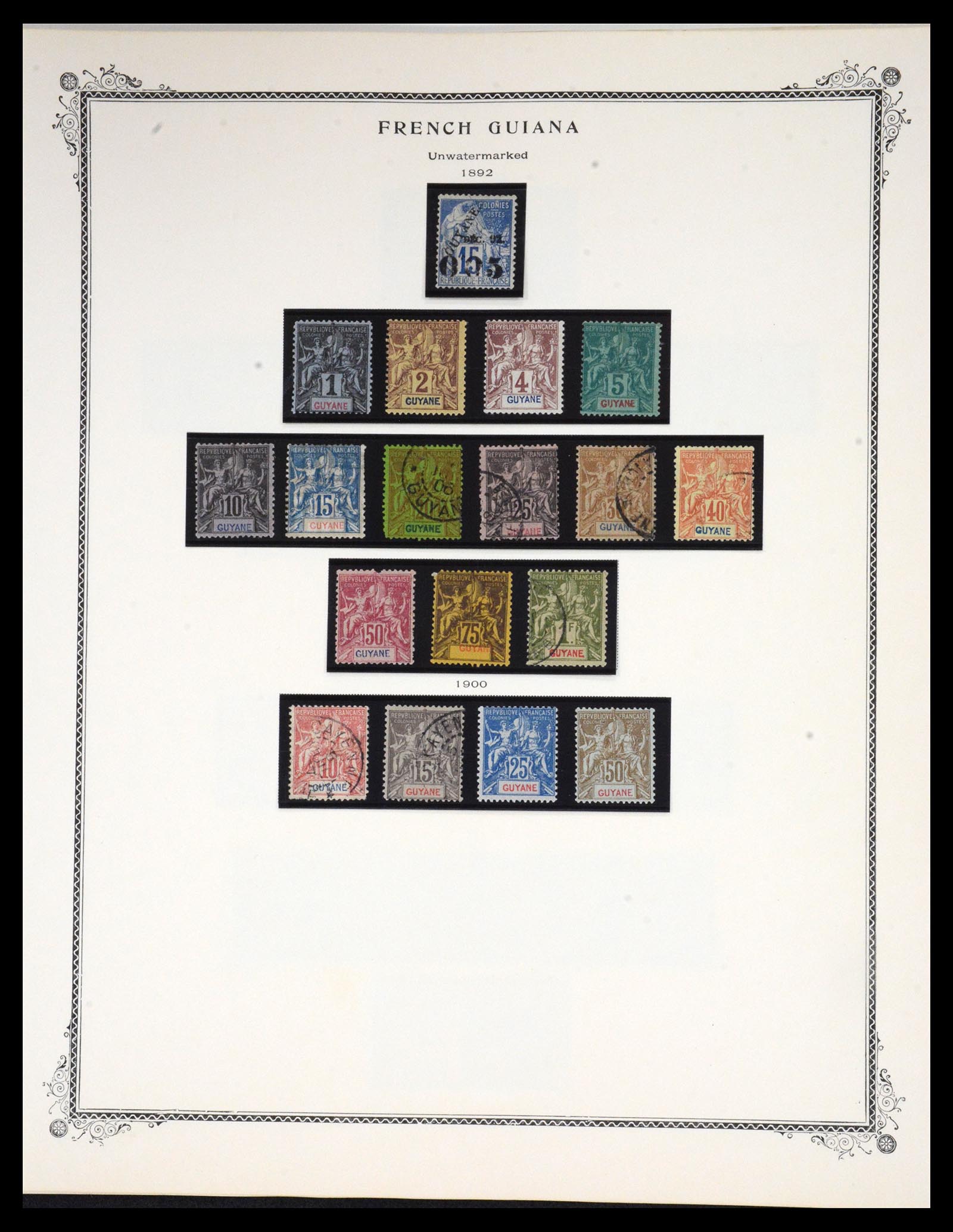 36774 004 - Postzegelverzameling 36774 Frans Guyana 1887-1947.