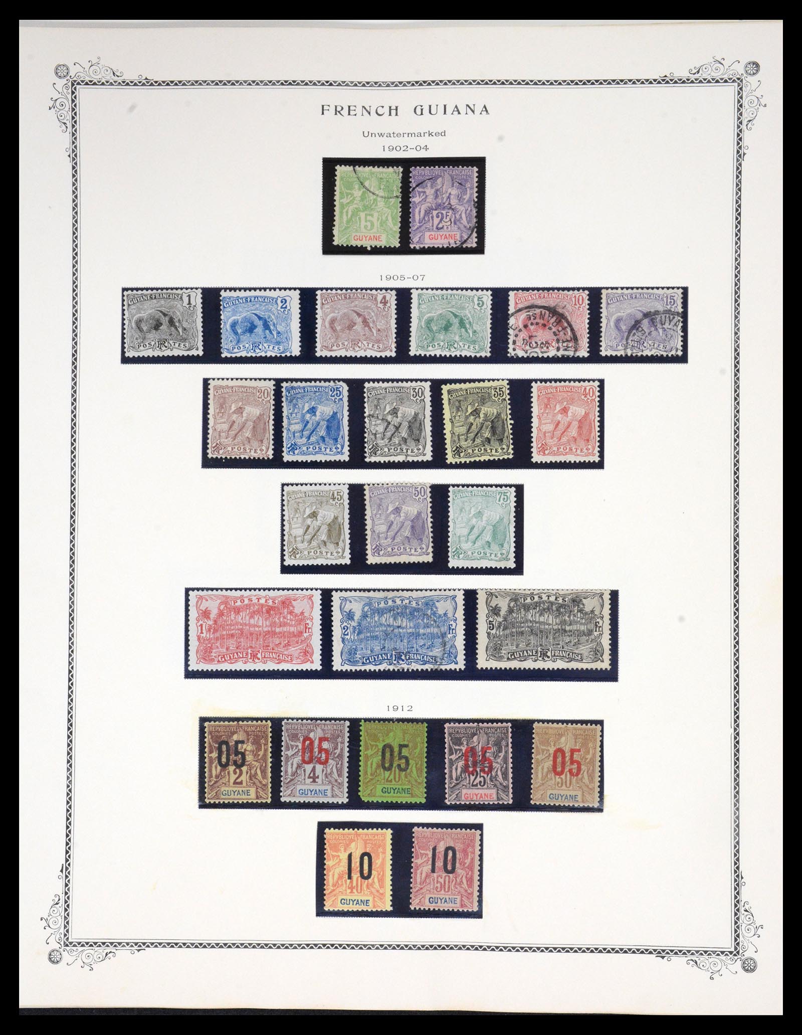 36774 005 - Postzegelverzameling 36774 Frans Guyana 1887-1947.