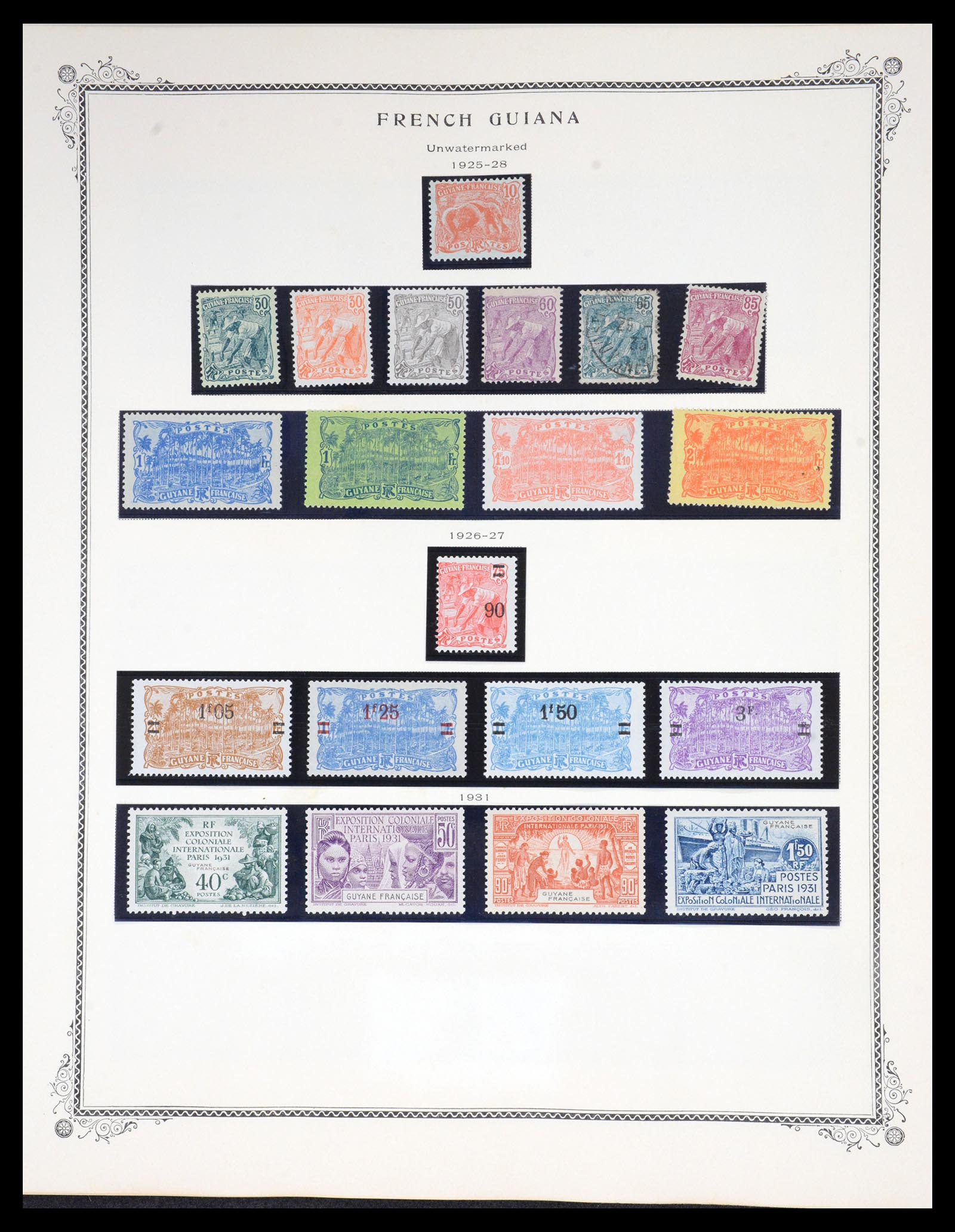 36774 007 - Postzegelverzameling 36774 Frans Guyana 1887-1947.
