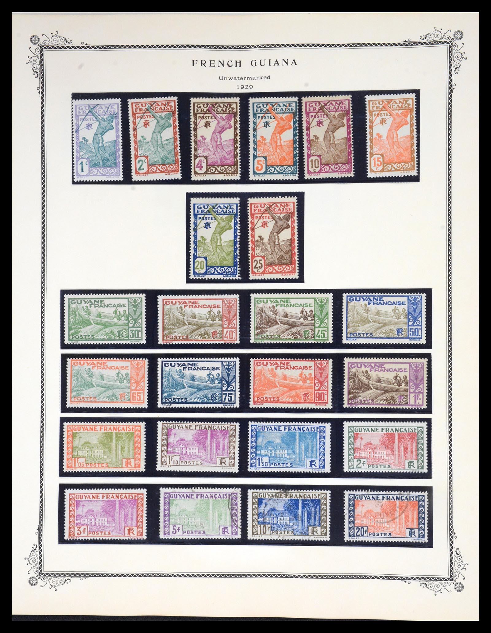 36774 008 - Postzegelverzameling 36774 Frans Guyana 1887-1947.