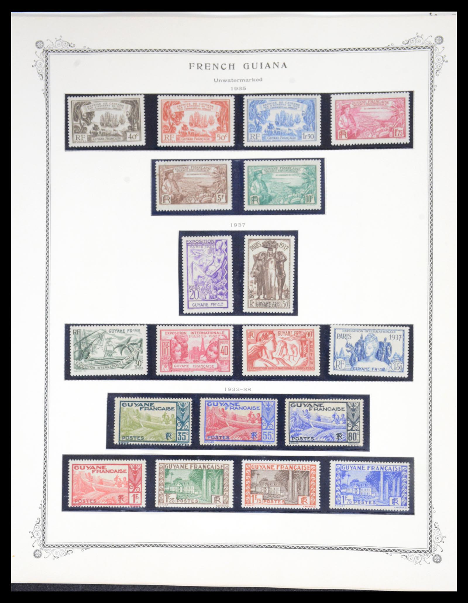 36774 009 - Postzegelverzameling 36774 Frans Guyana 1887-1947.