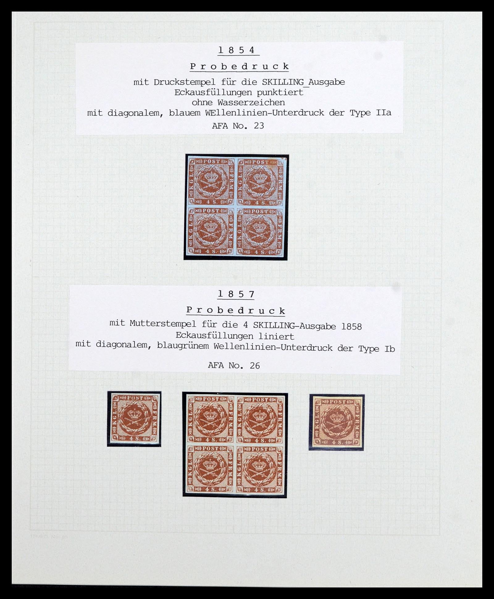 36780 004 - Postzegelverzameling 36780 Denemarken proeven en essays 1849-1961.