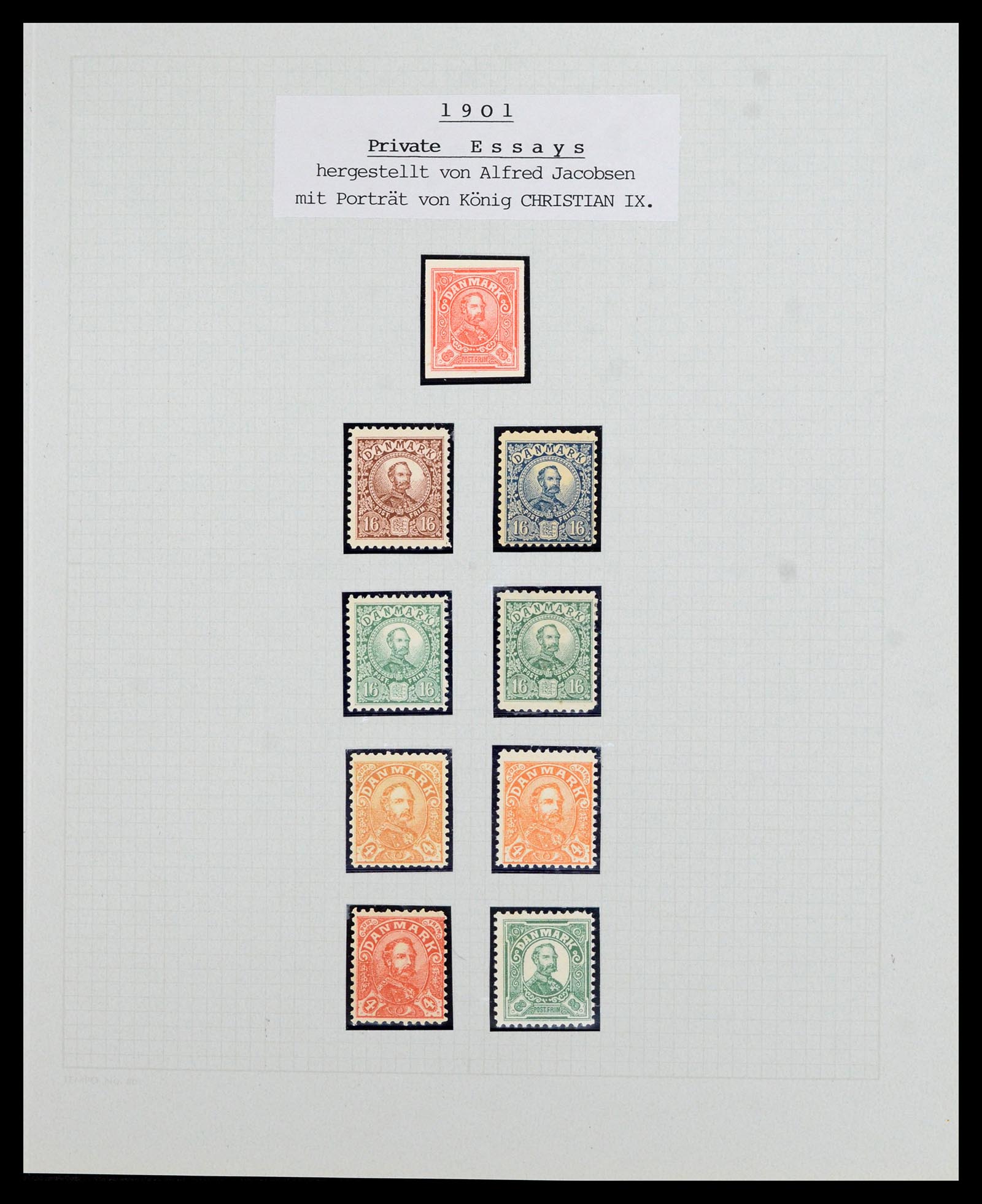 36780 013 - Postzegelverzameling 36780 Denemarken proeven en essays 1849-1961.