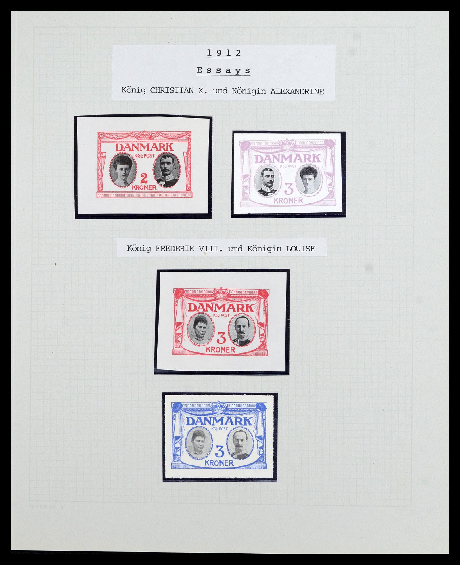 36780 014 - Postzegelverzameling 36780 Denemarken proeven en essays 1849-1961.