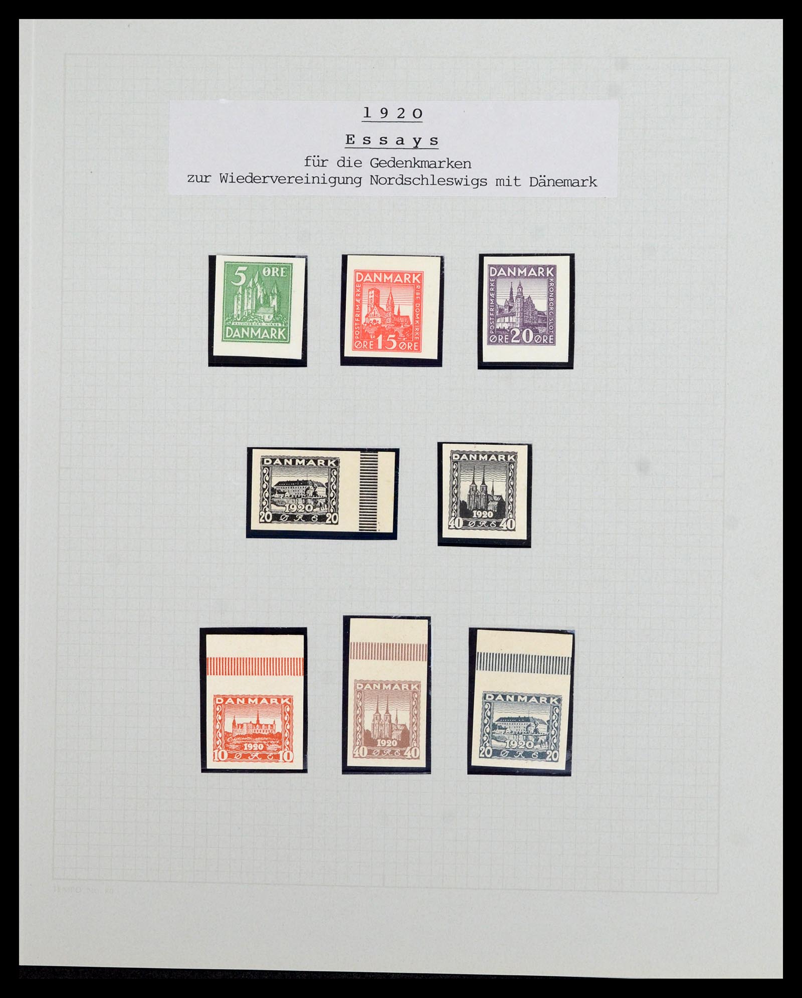 36780 016 - Stamp collection 36780 Denmark proofs and essays 1849-1961.