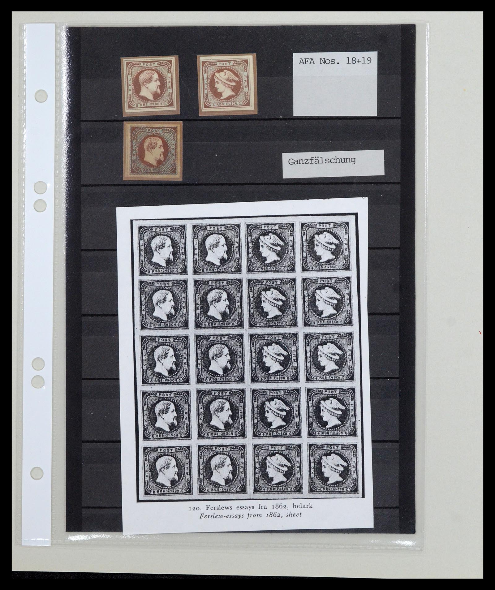 36780 021 - Postzegelverzameling 36780 Denemarken proeven en essays 1849-1961.