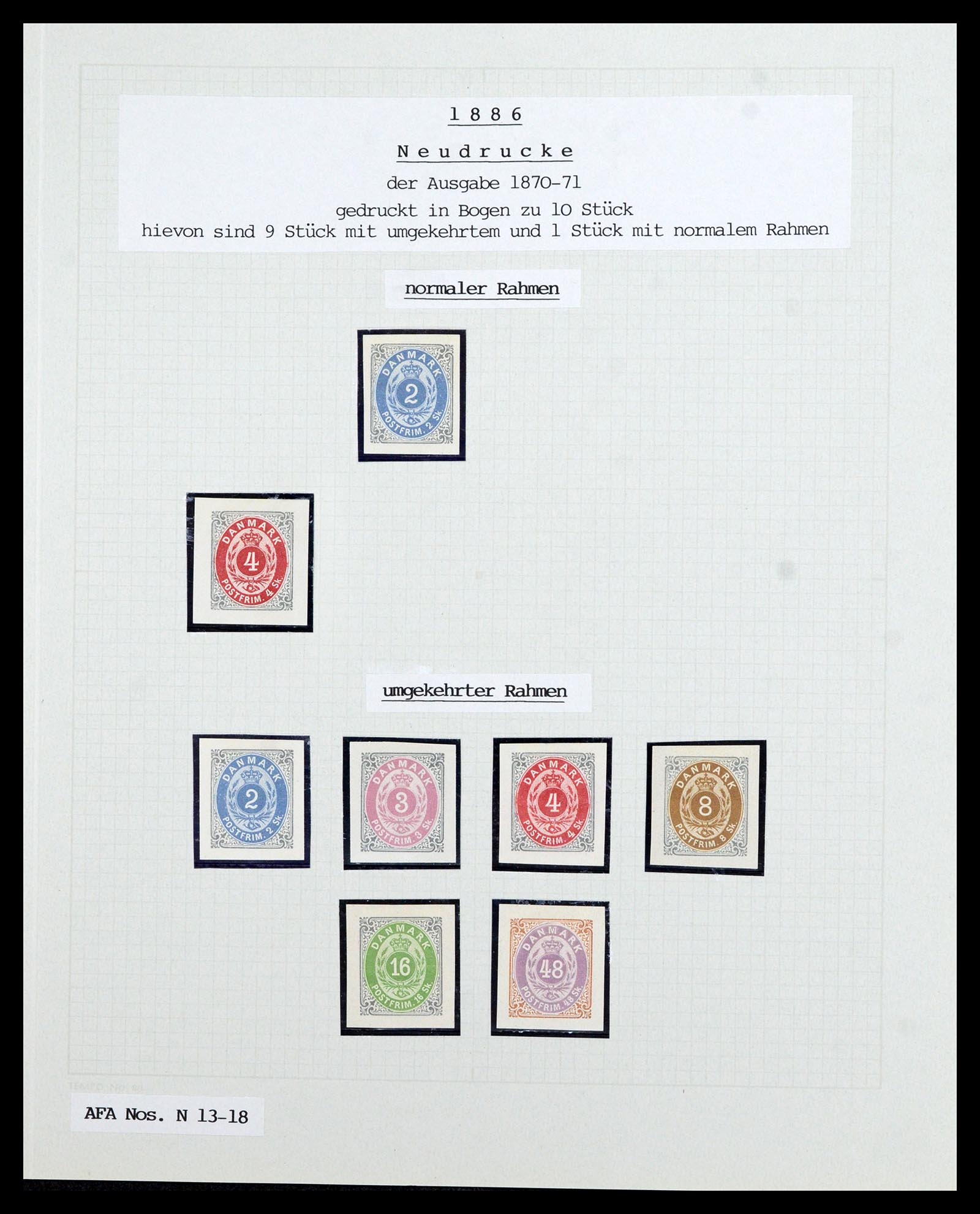 36780 032 - Postzegelverzameling 36780 Denemarken proeven en essays 1849-1961.