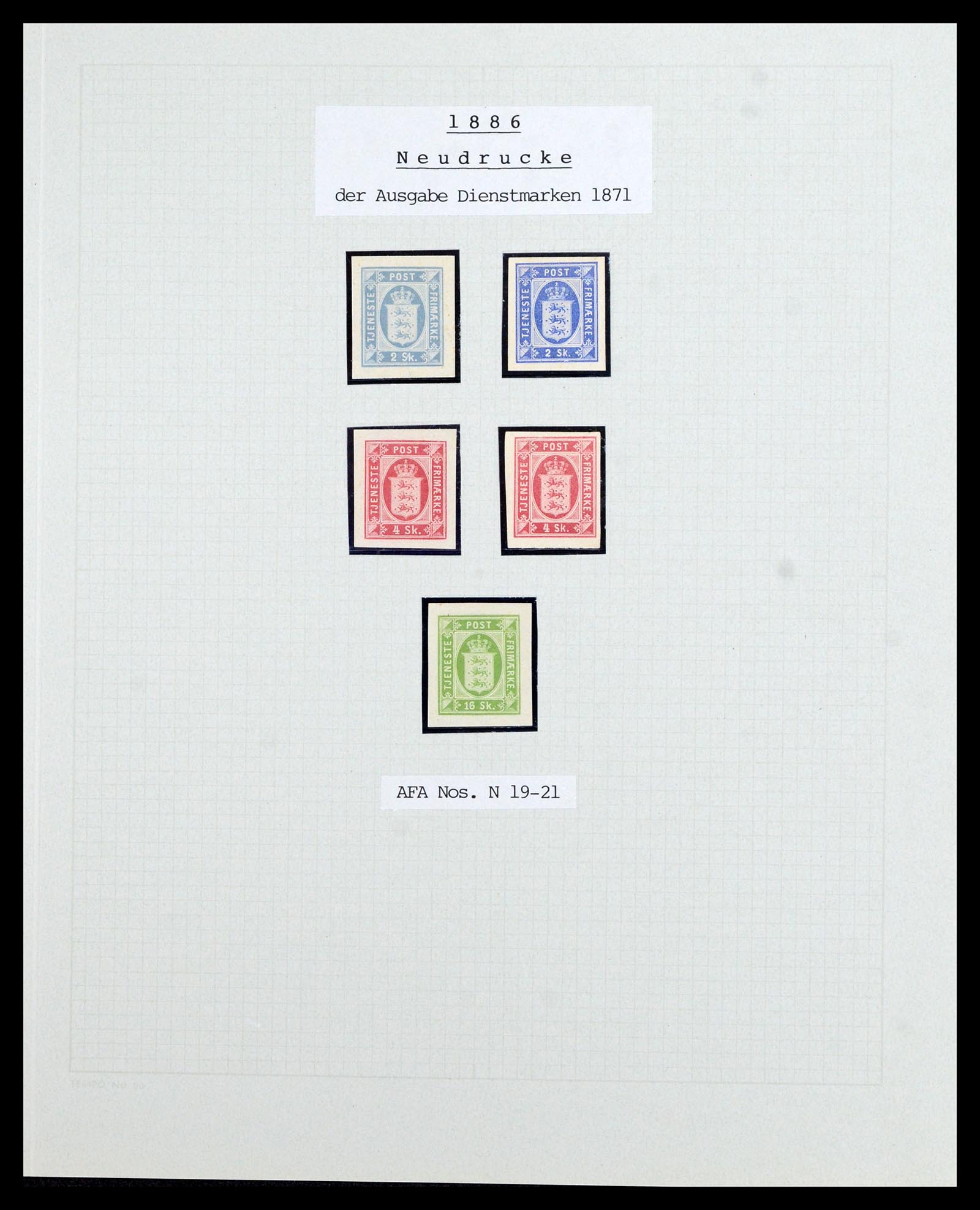 36780 033 - Postzegelverzameling 36780 Denemarken proeven en essays 1849-1961.