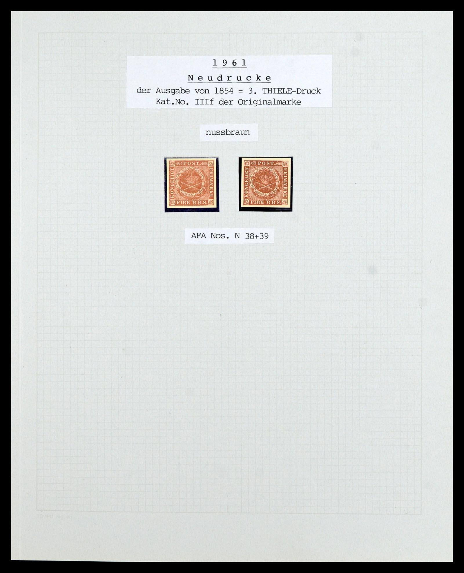 36780 036 - Postzegelverzameling 36780 Denemarken proeven en essays 1849-1961.