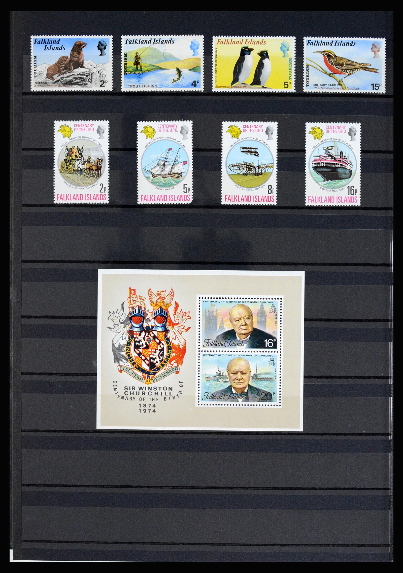 36784 010 - Postzegelverzameling 36784 Falkland Eilanden 1895-1997.