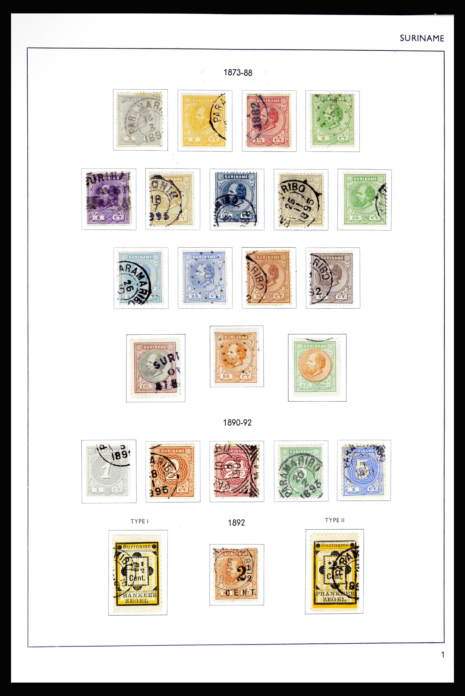 36794 001 - Postzegelverzameling 36794 Suriname 1873-1975.
