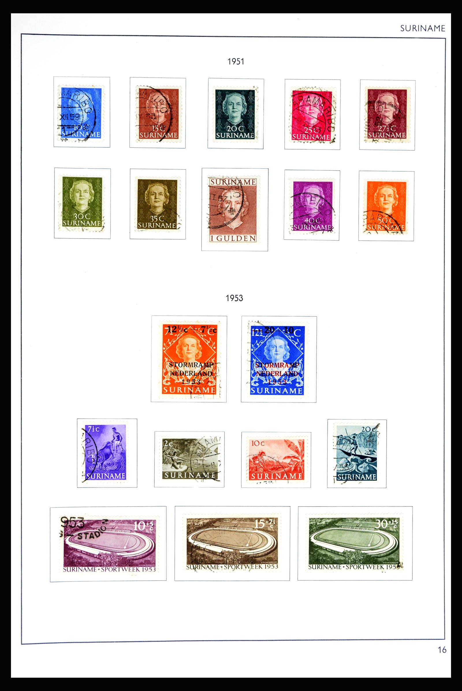 36794 016 - Postzegelverzameling 36794 Suriname 1873-1975.